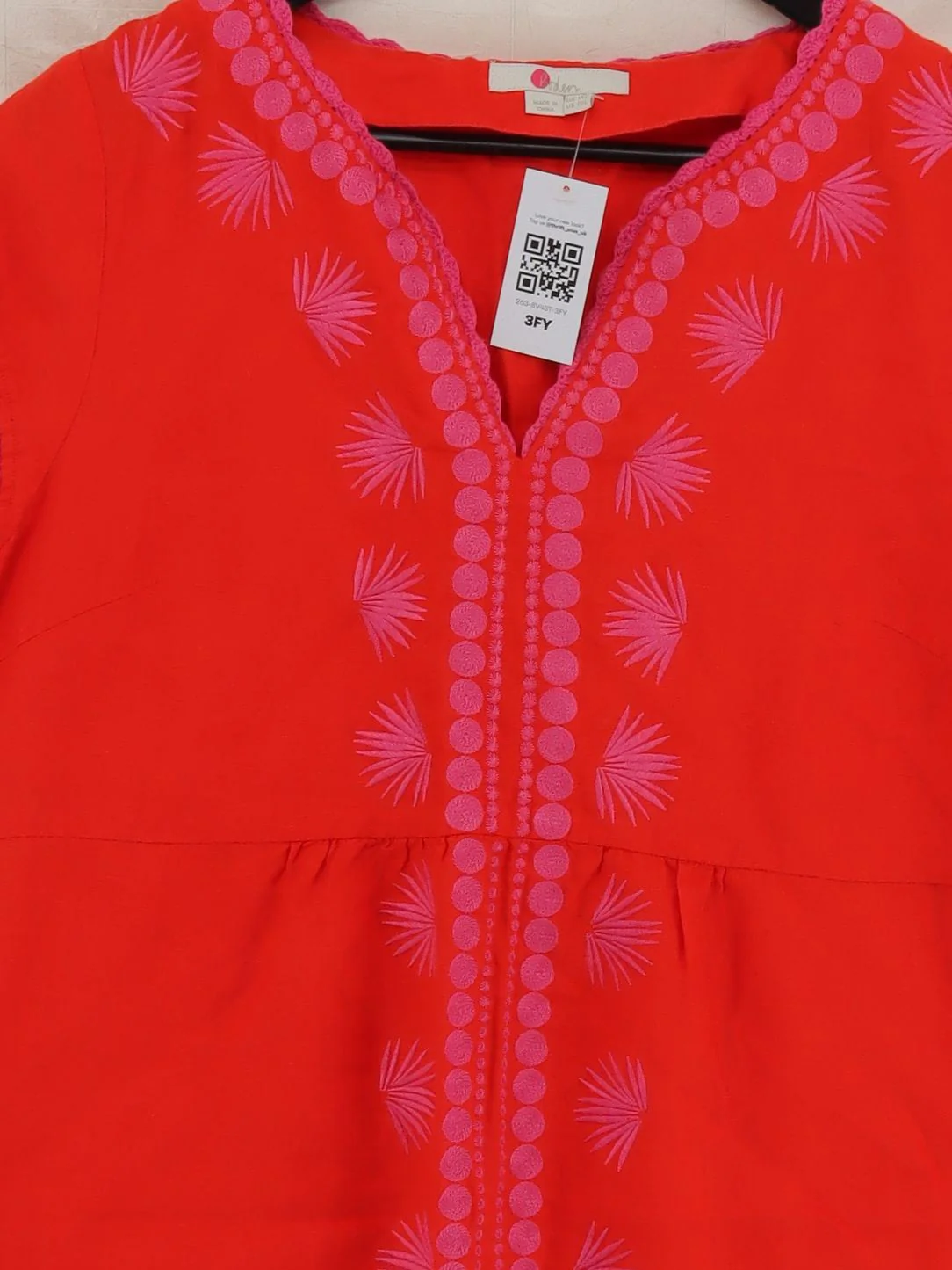 Boden T-Shirt Mini Dress UK14 in Orange - Image 3