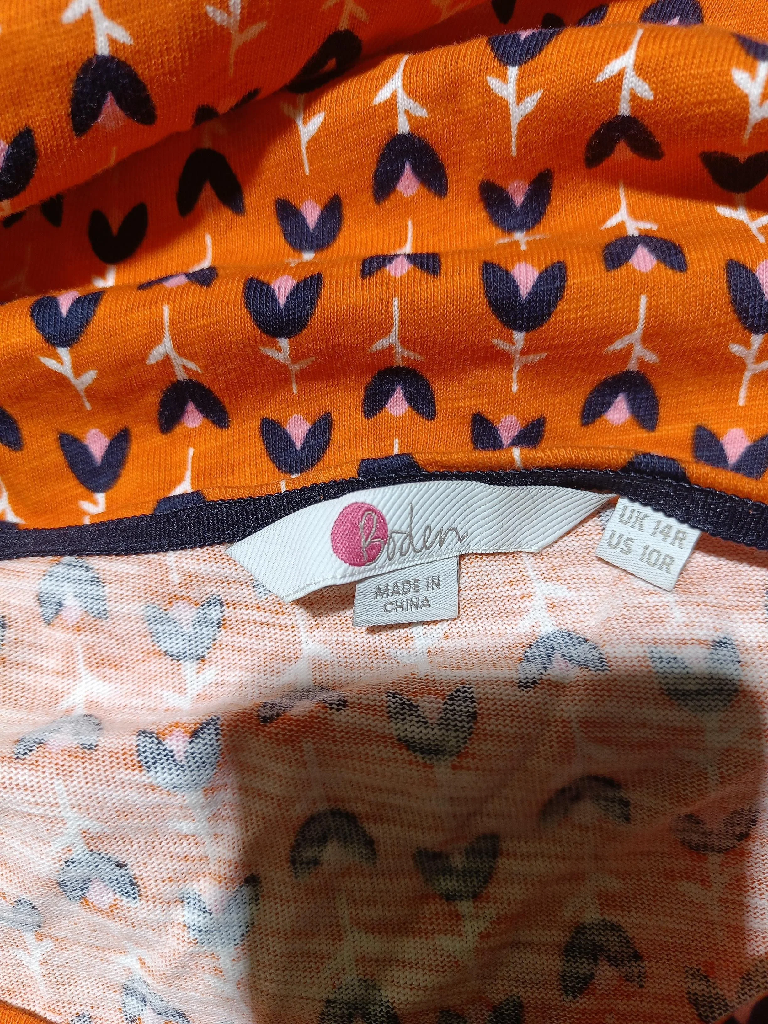 Boden T-Shirt Mini Dress UK14 in Orange - Image 5