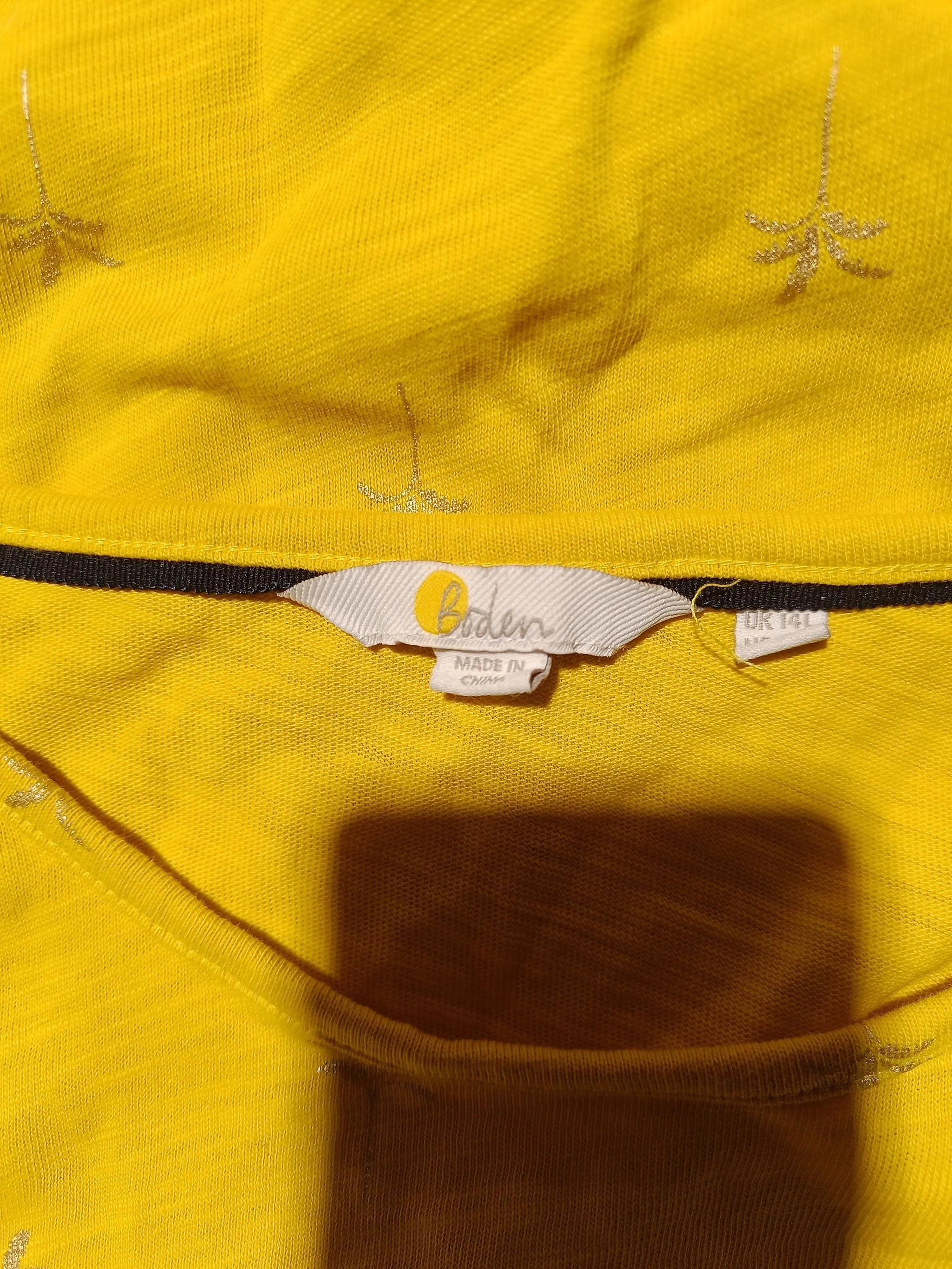 Boden T-Shirt Mini Dress UK14 in Yellow - Image 5