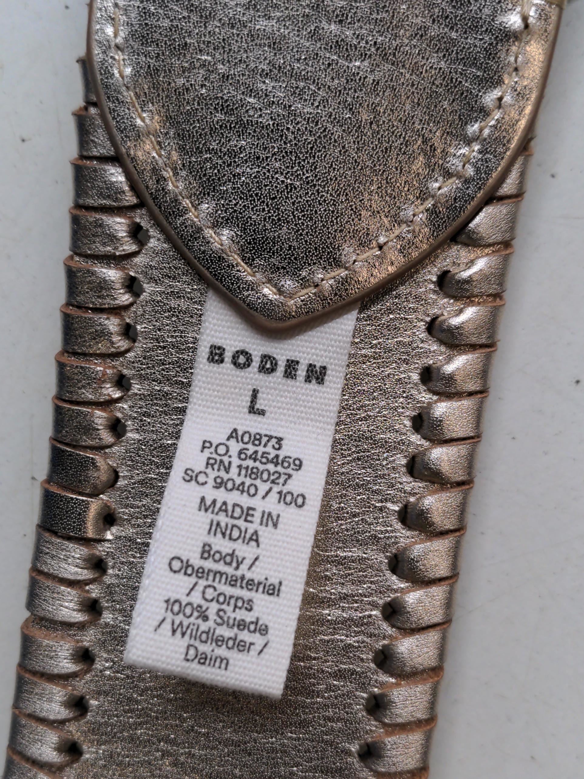 Boden Women's Belt L Gold 100% Suede Braided Belt - Image 6