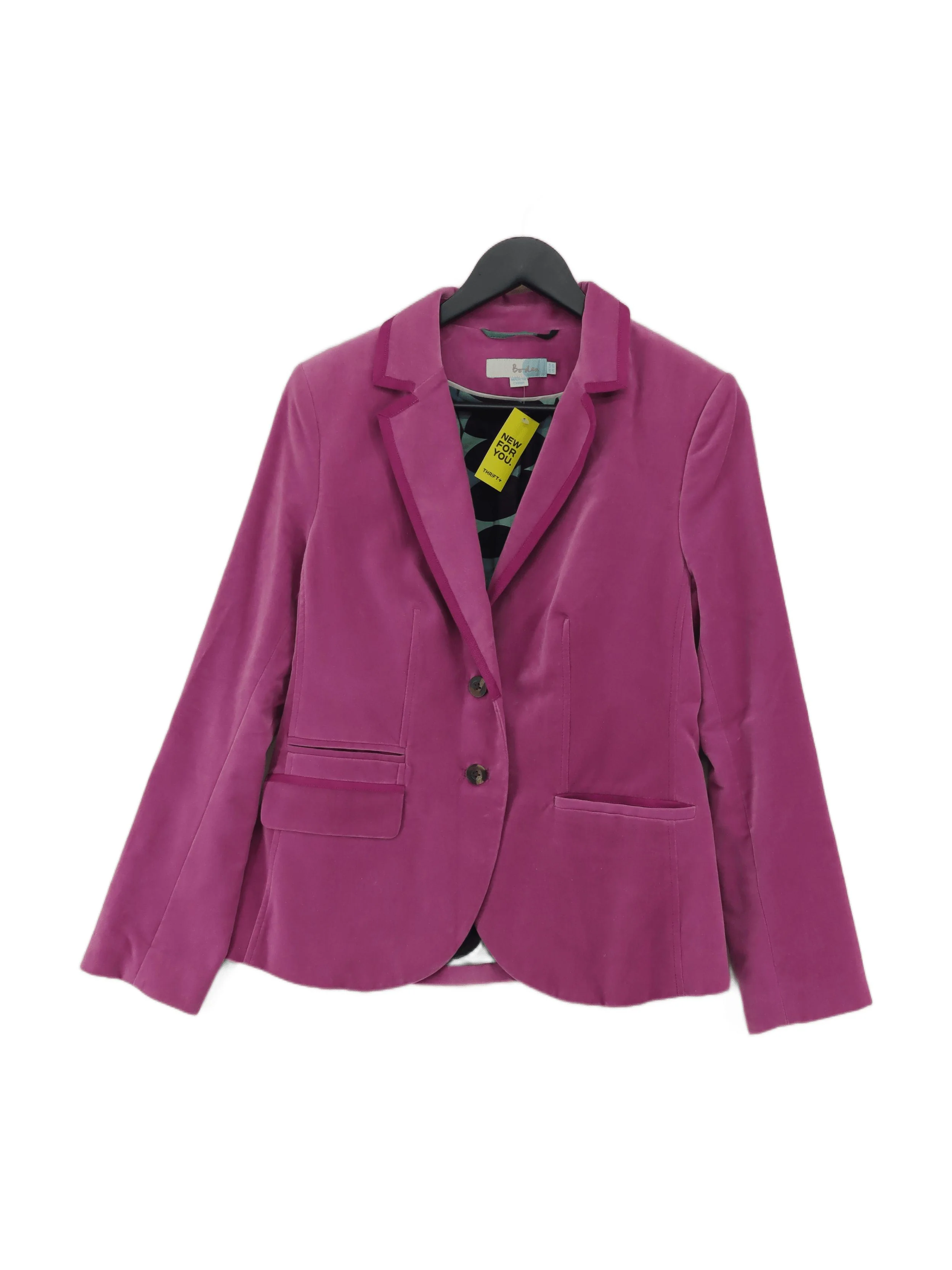 Boden Women's Blazer UK 10 Pink Cotton with Polyester Overcoat