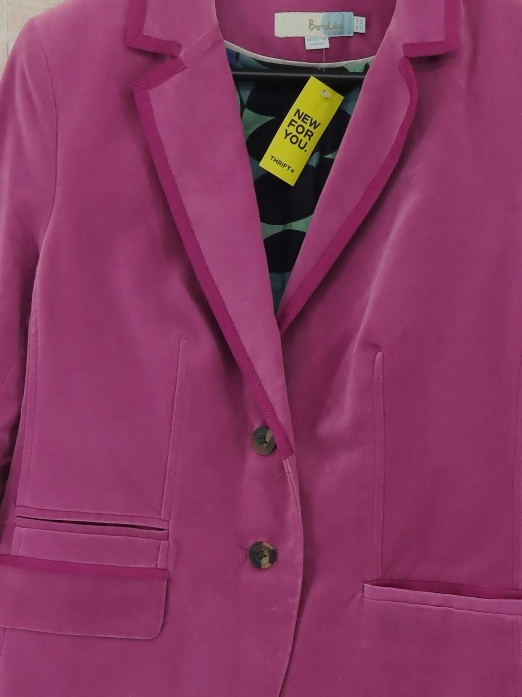 Boden Women's Blazer UK 10 Pink Cotton with Polyester Overcoat - Image 3
