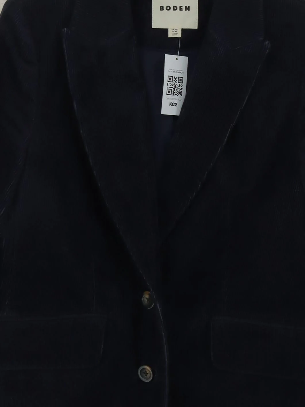Boden Women's Blazer UK 12 Blue Cotton with Elastane Overcoat - Image 3