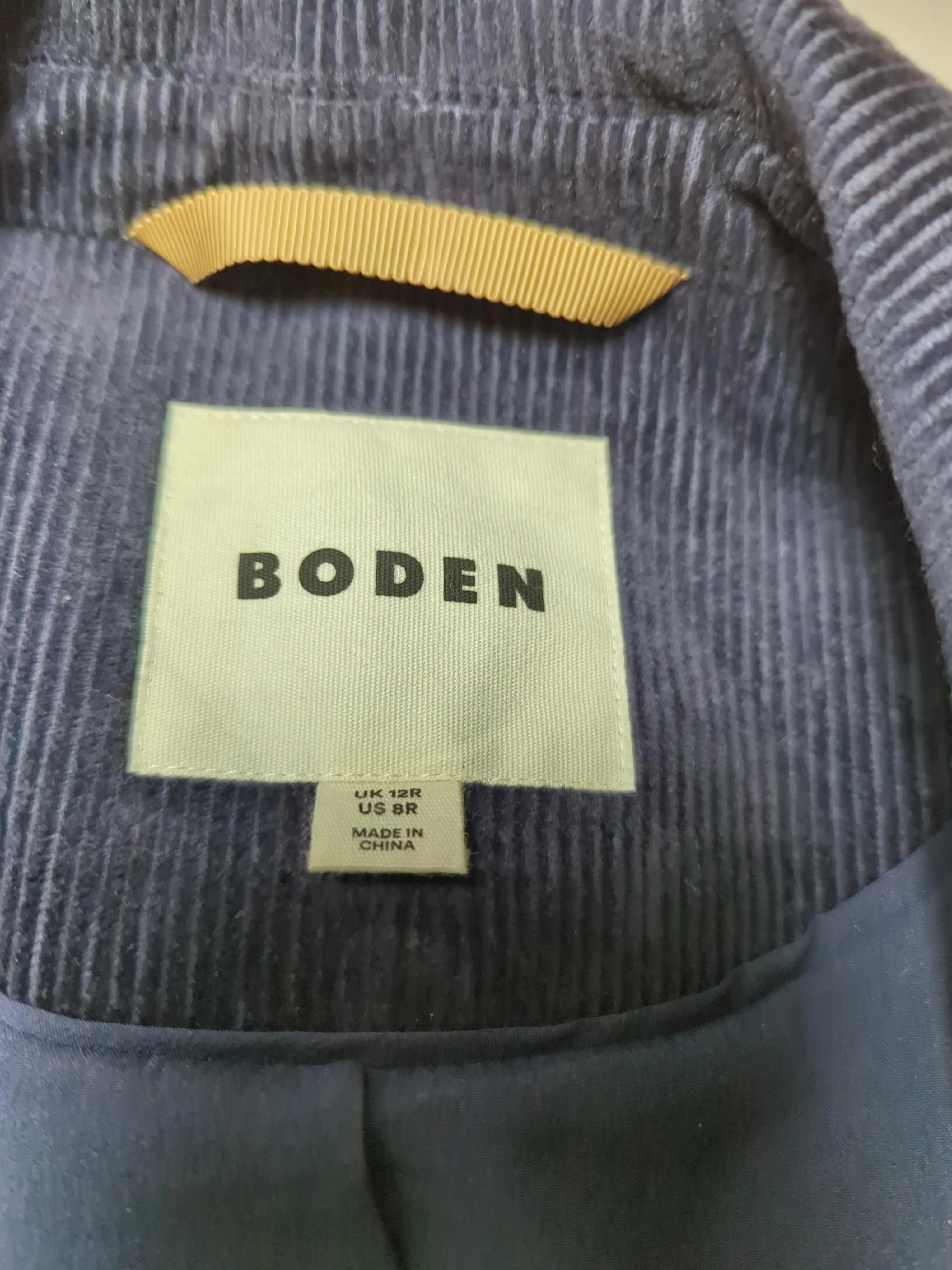 Boden Women's Blazer UK 12 Blue Cotton with Elastane Overcoat - Image 5
