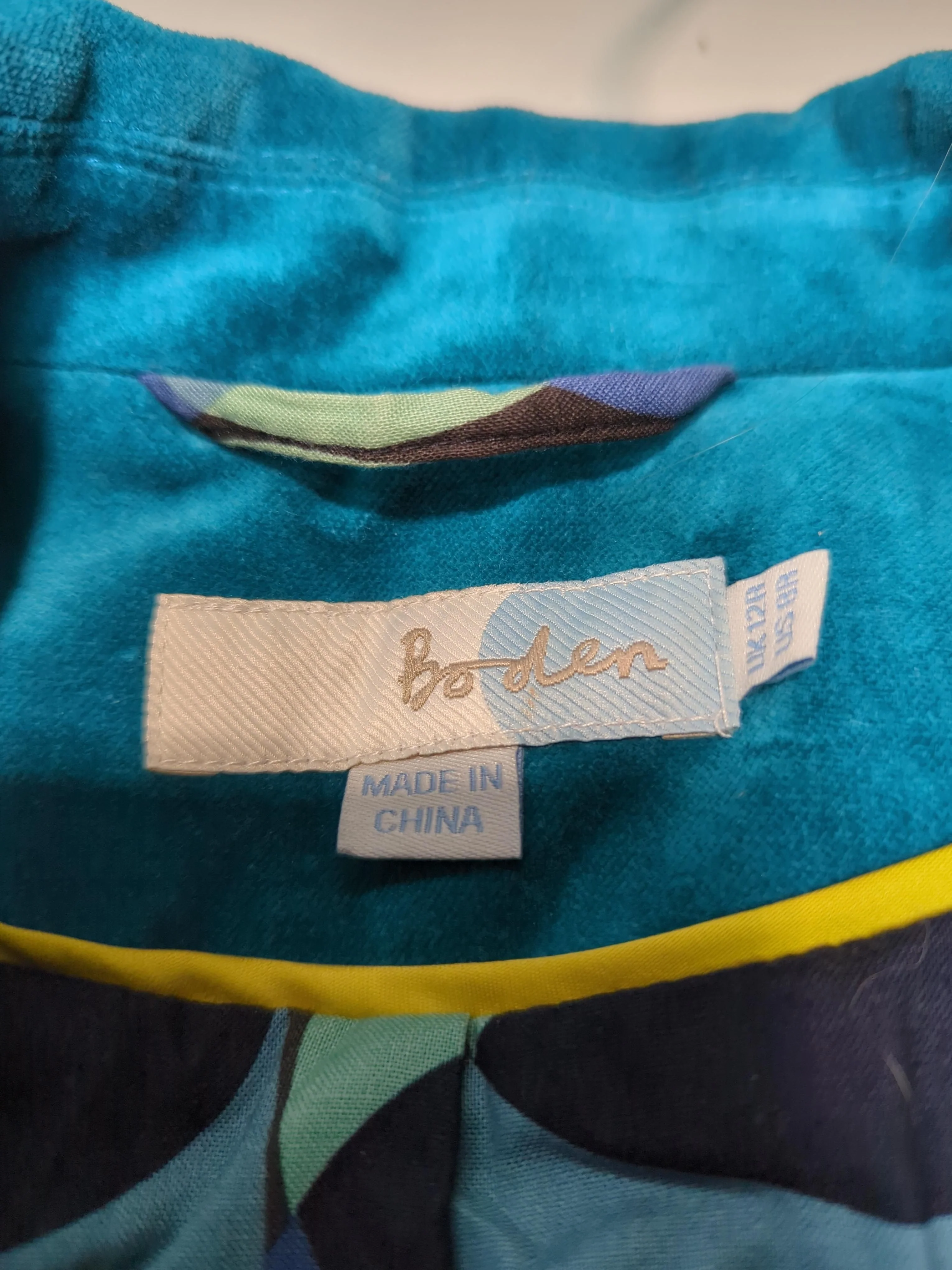 Boden Women's Blazer UK 12 Blue Cotton with Polyester Overcoat - Image 5