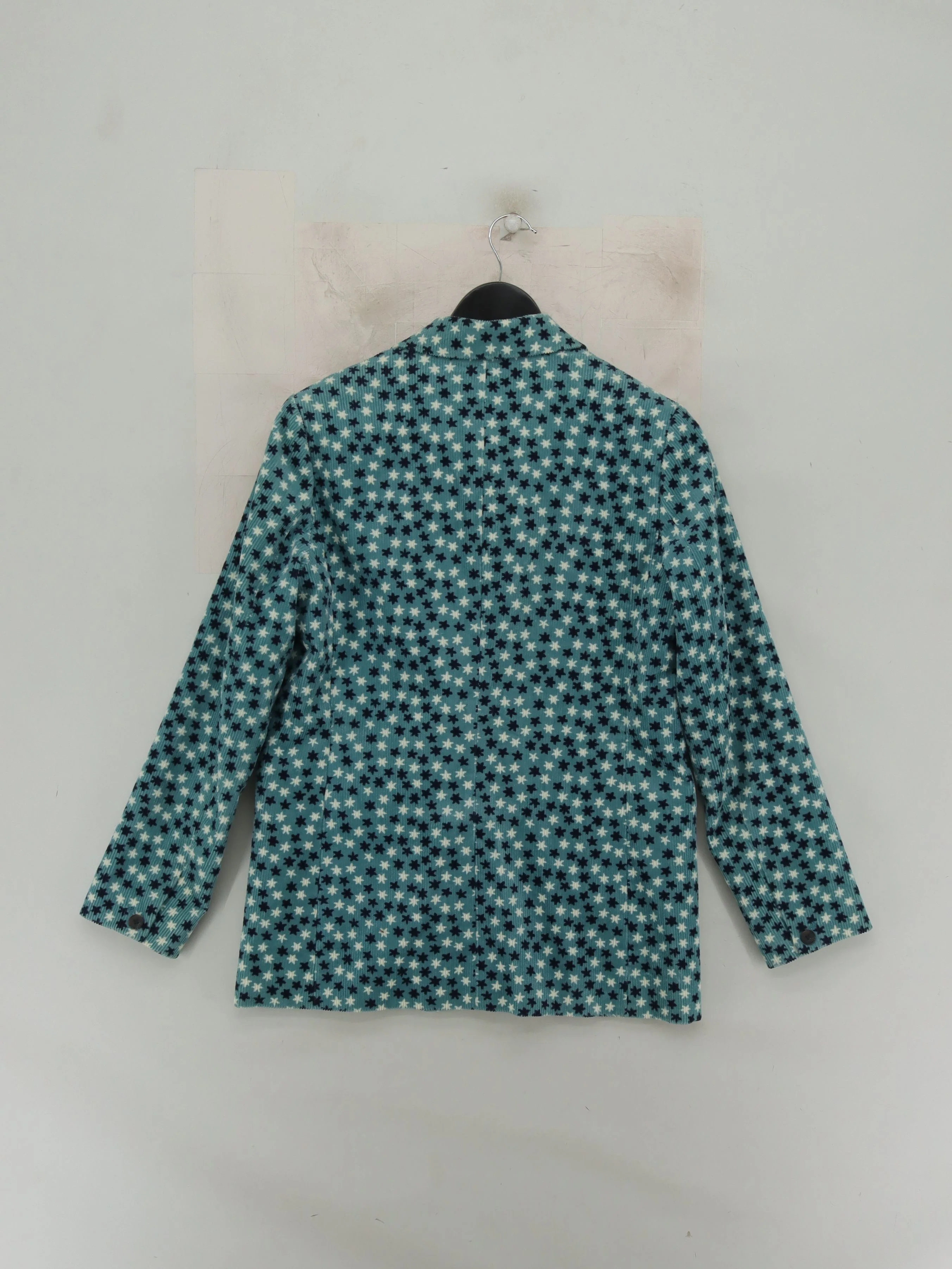 Boden Women's Blazer UK 12 Blue Geometric Cotton with Elastane Overcoat - Image 2