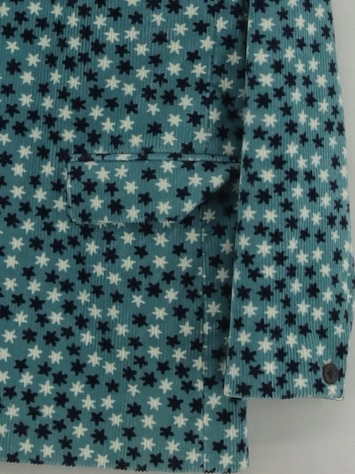 Boden Women's Blazer UK 12 Blue Geometric Cotton with Elastane Overcoat - Image 4