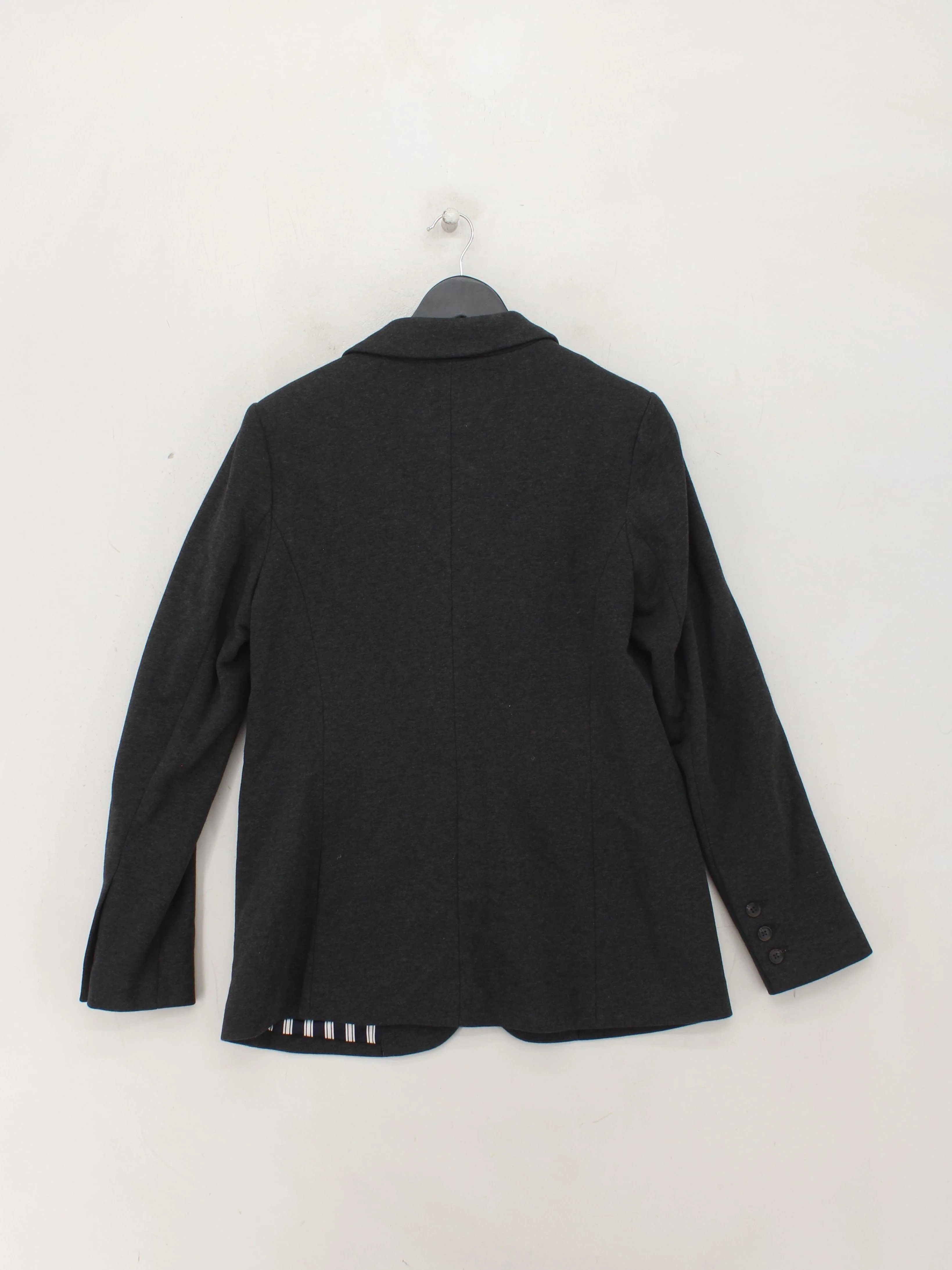 Boden Women's Blazer UK 12 Grey Cotton with Polyester, Elastane Overcoat - Image 2