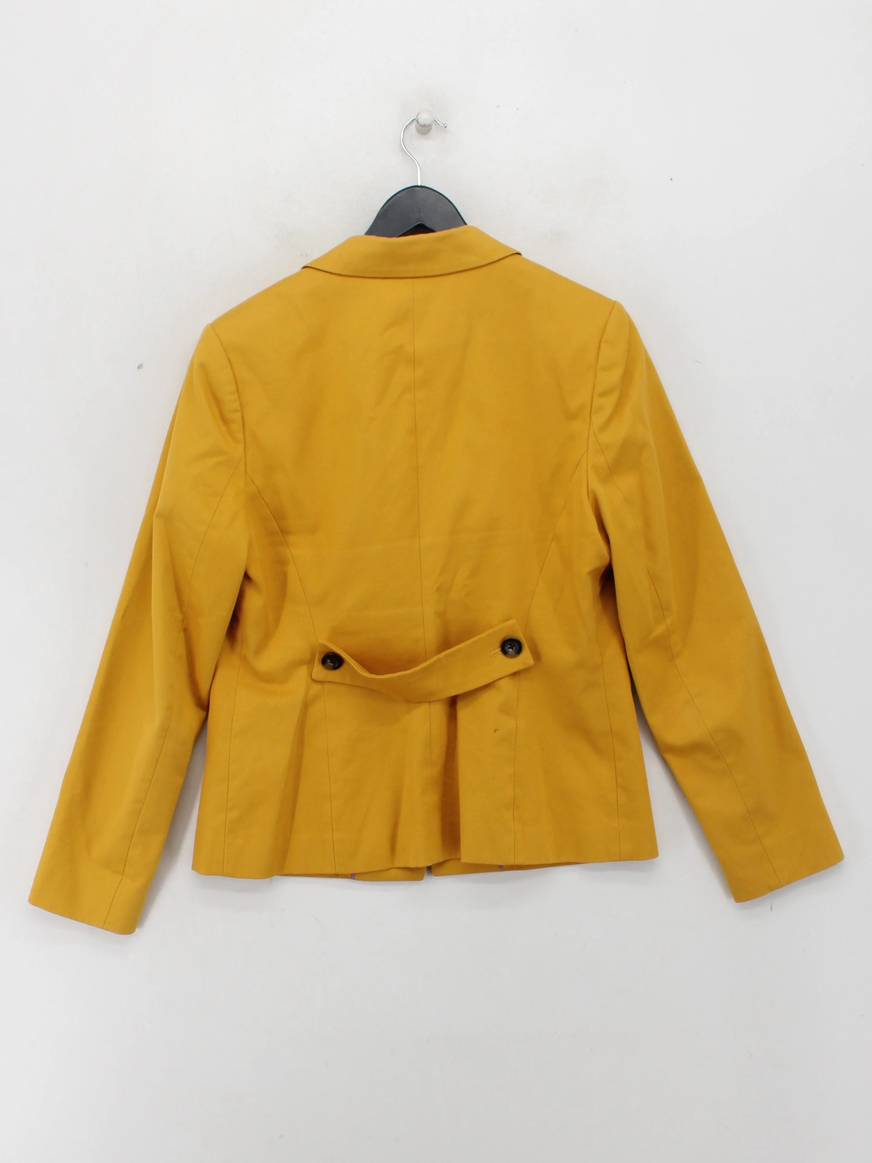 Boden Women's Blazer UK 14 Yellow Cotton with Elastane, Polyester Overcoat - Image 2