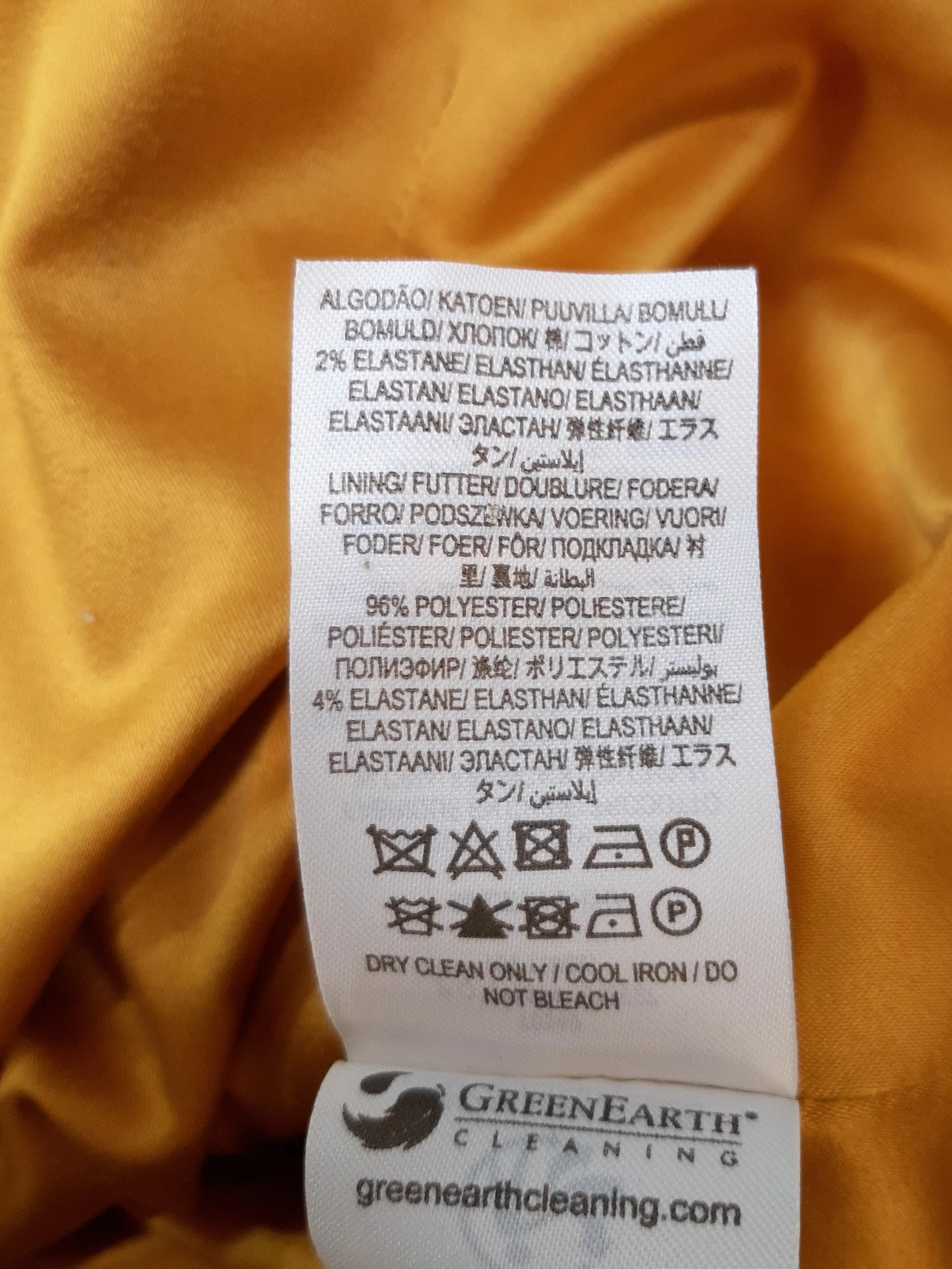 Boden Women's Blazer UK 14 Yellow Cotton with Elastane, Polyester Overcoat - Image 7