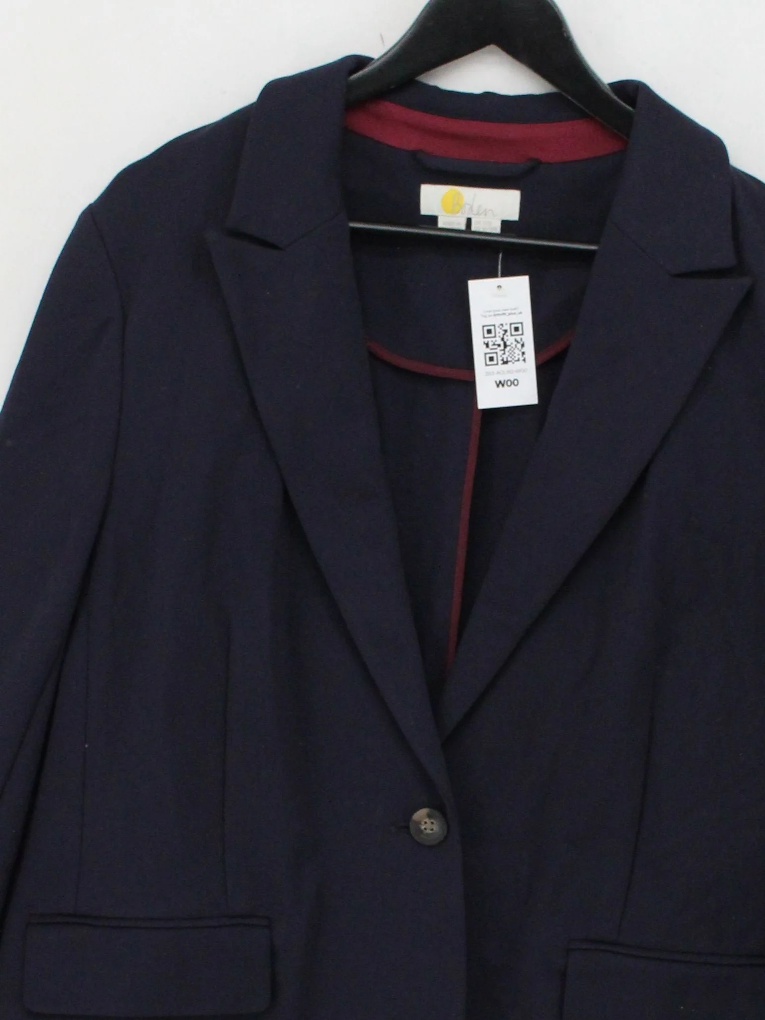 Boden Women's Blazer UK 16 Blue Viscose with Polyamide, Elastane Overcoat - Image 3