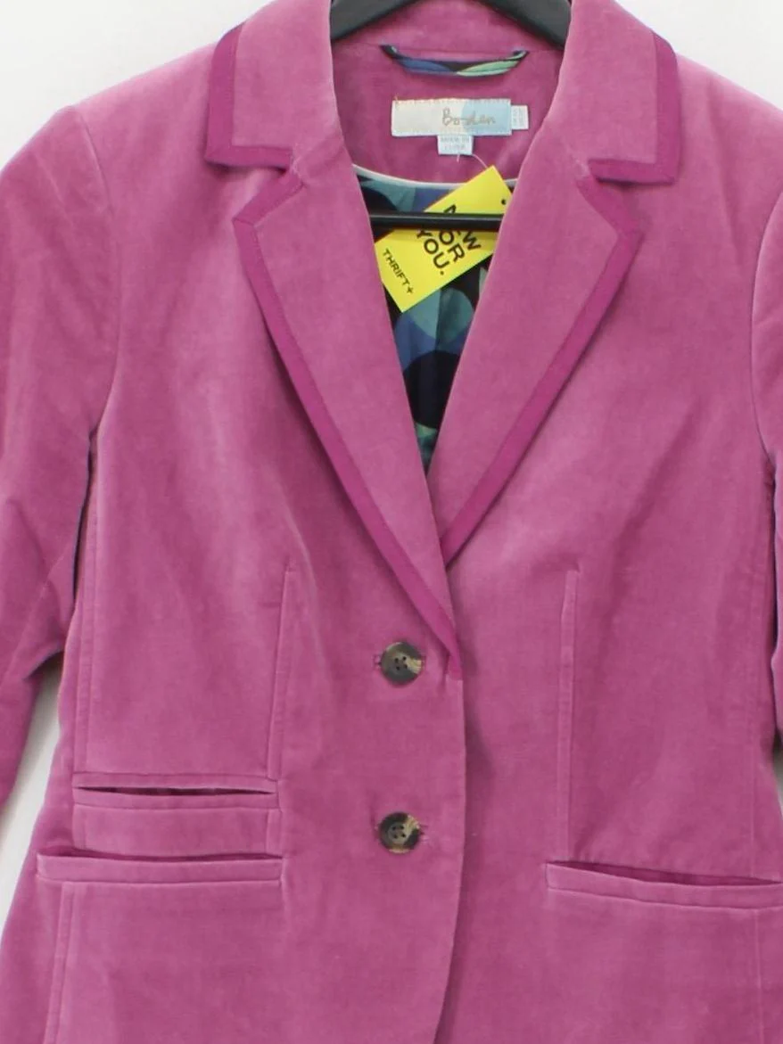 Boden Women's Blazer UK 6 Pink Cotton with Polyester Overcoat - Image 3