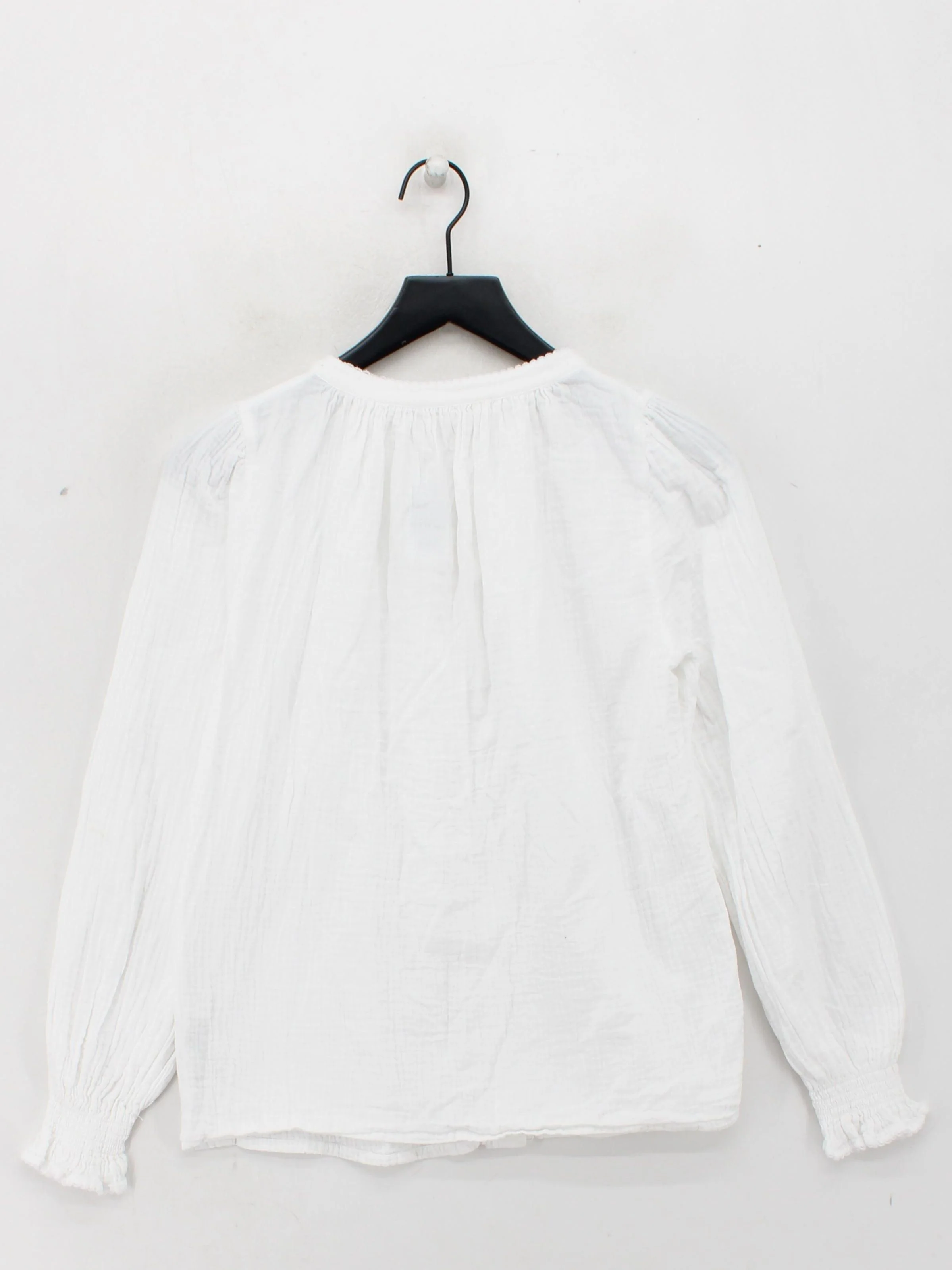 Boden Women's Blouse UK 10 White 100% Cotton Long Sleeve Collared Basic - Image 2