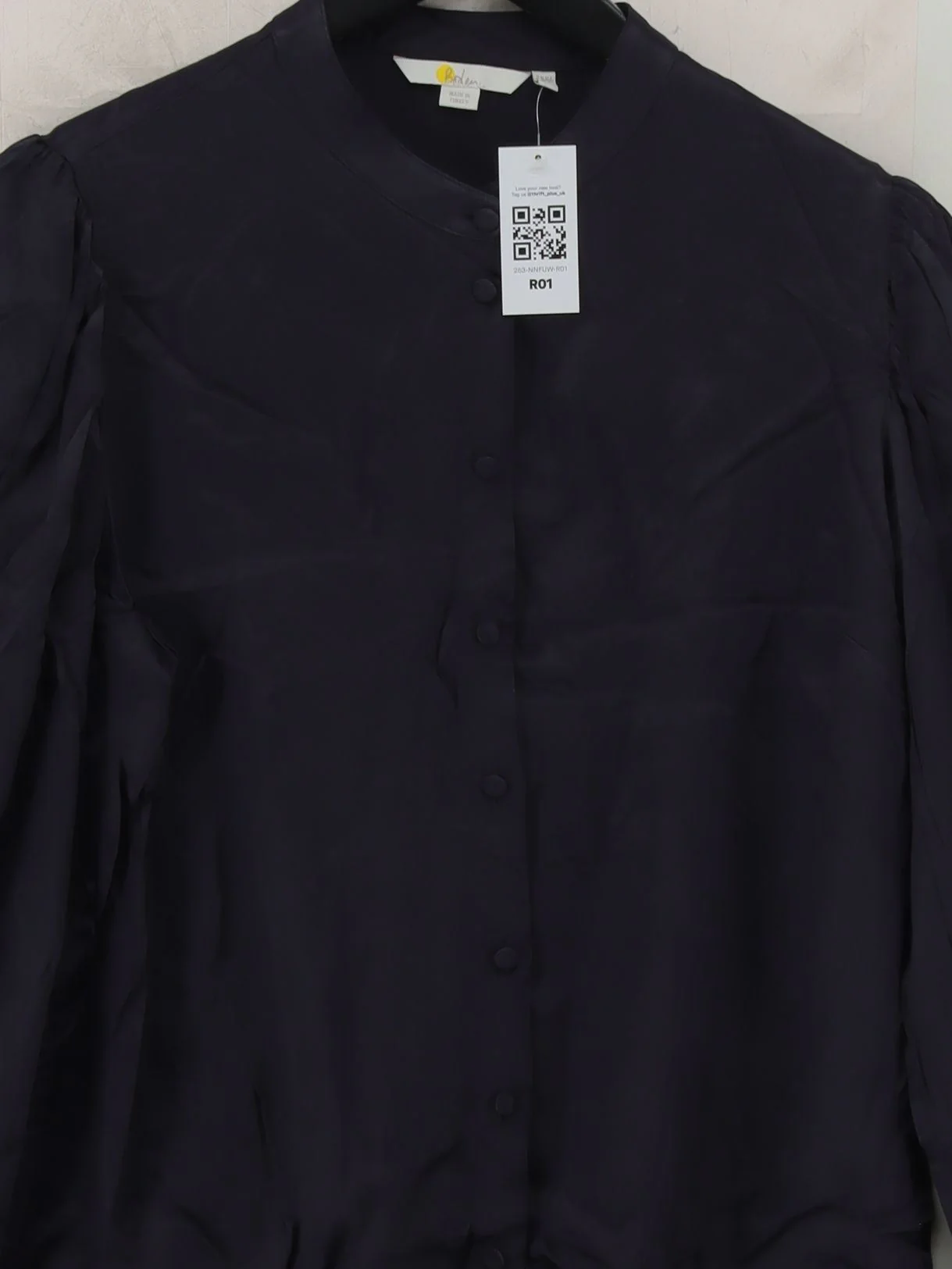 Boden Women's Blouse UK 12 Blue 100% Viscose Long Sleeve Collared Basic - Image 3