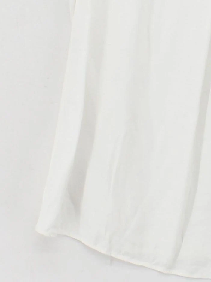 Boden Women's Blouse UK 12 White Viscose with Silk Short Sleeve Round Neck Basic - Image 4