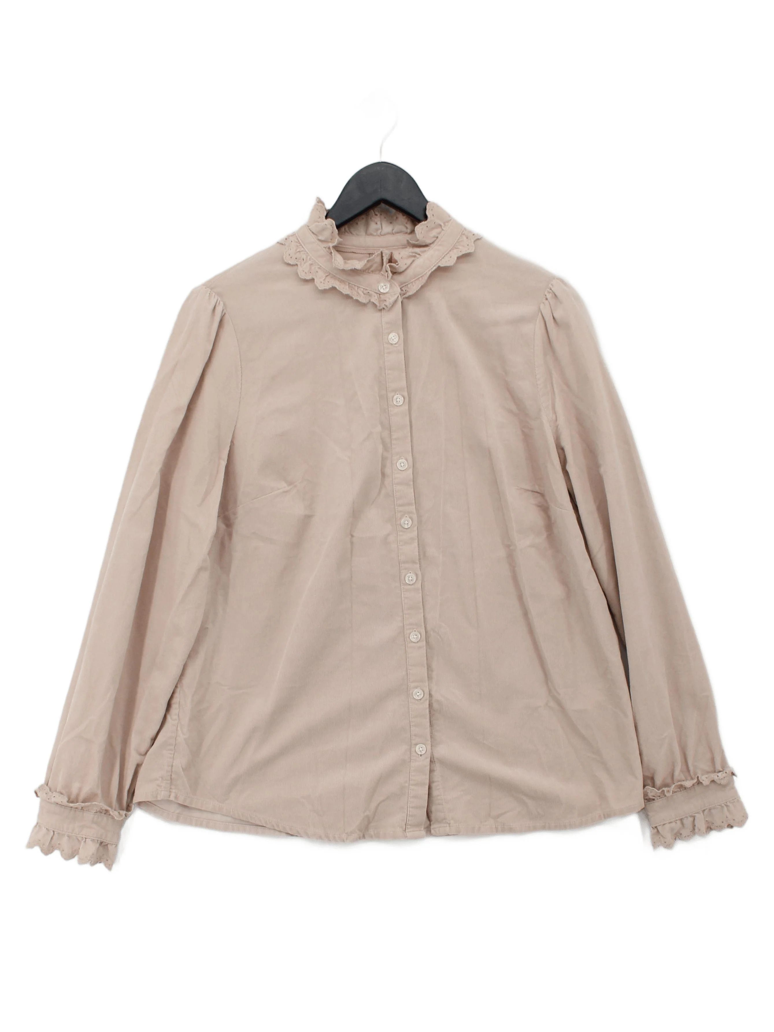 Boden Women's Blouse UK 14 Cream Cotton with Polyester Basic