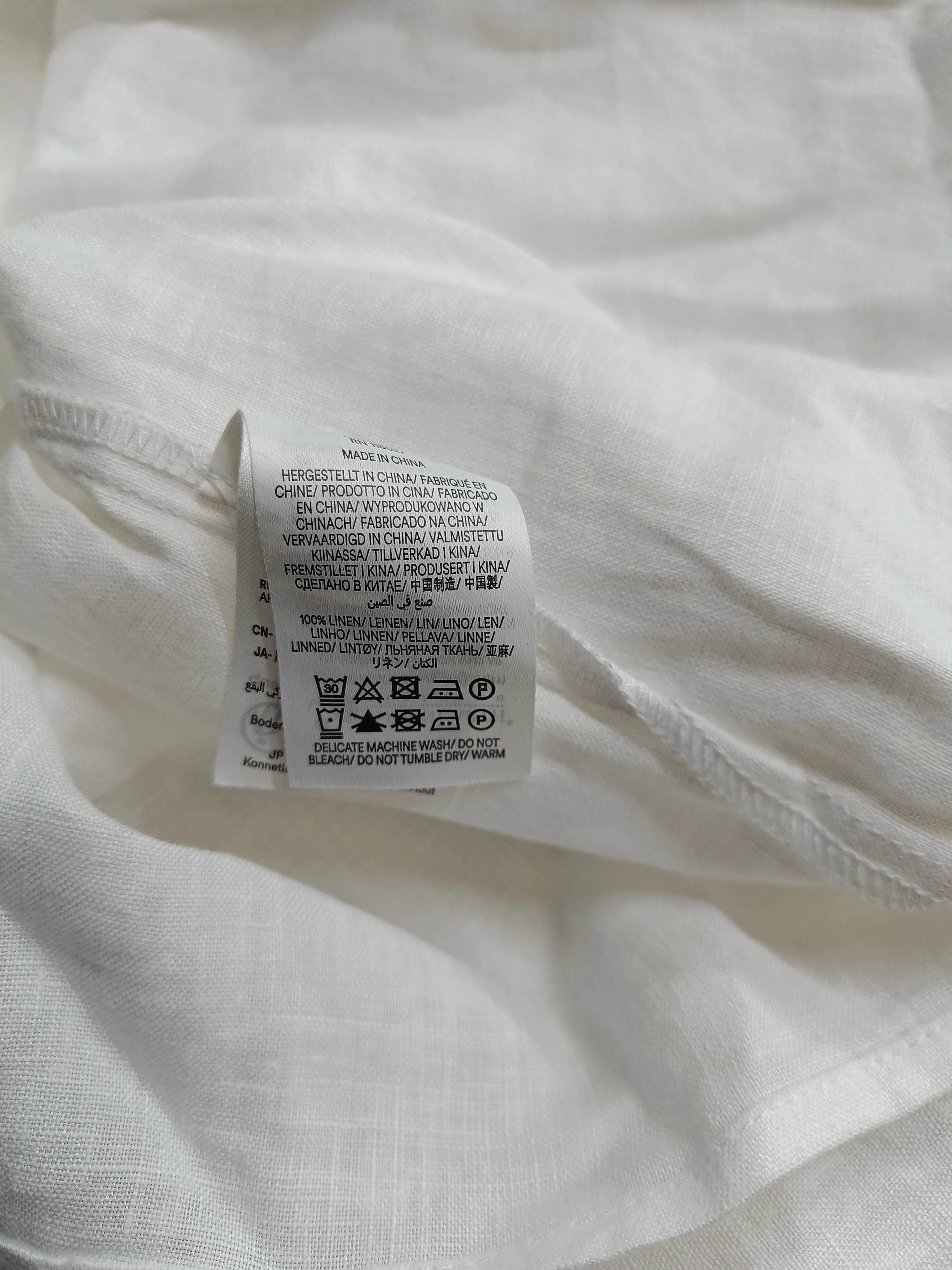 Boden Women's Blouse UK 16 White 100% Linen Long Sleeve V-Neck Basic - Image 6