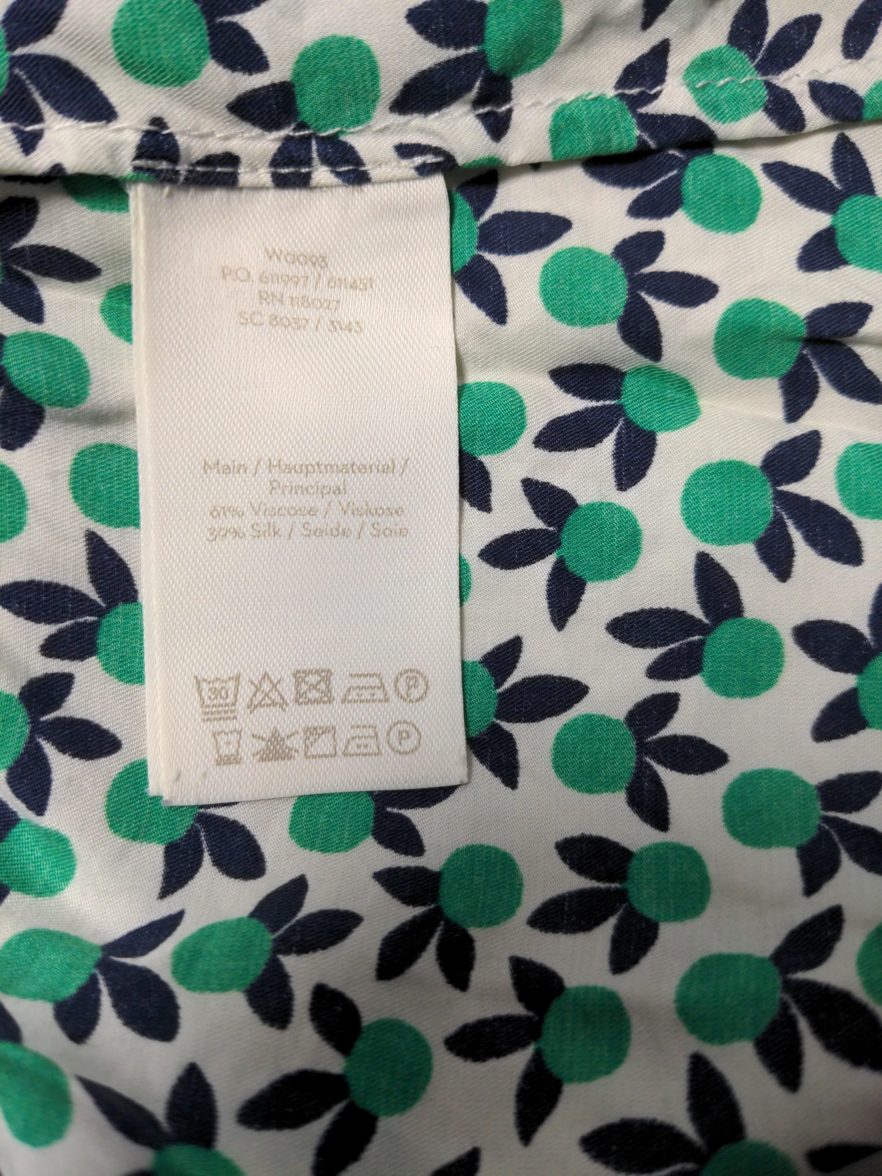 Boden Women's Blouse UK 16 White Viscose with Silk Short Sleeve Crew Neck Basic - Image 6