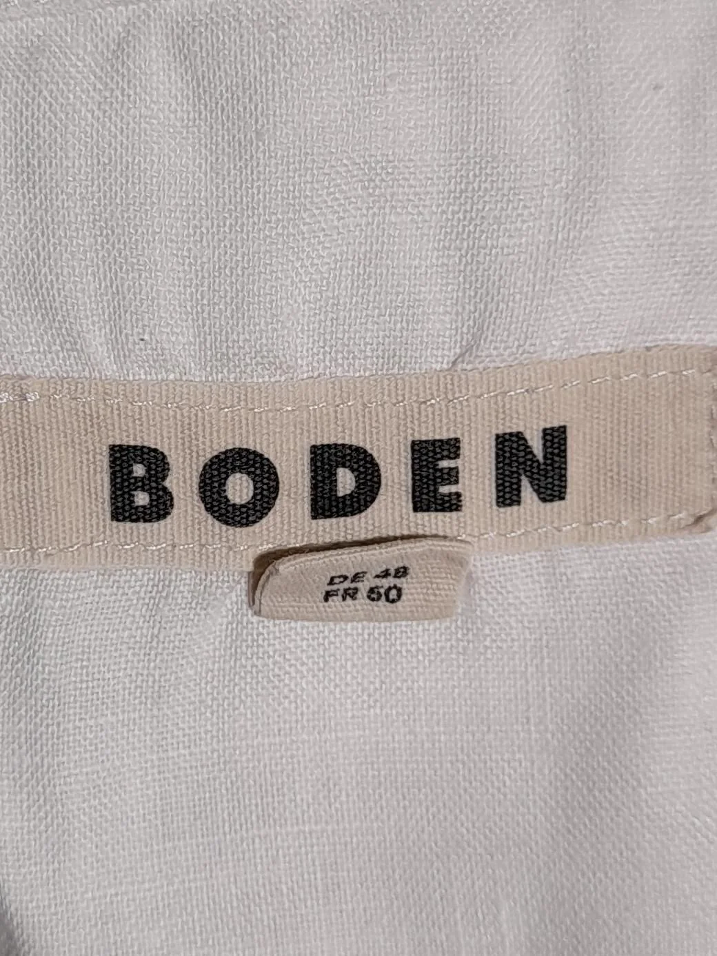 Boden Women's Blouse UK 20 White 100% Linen Long Sleeve V-Neck Basic - Image 6
