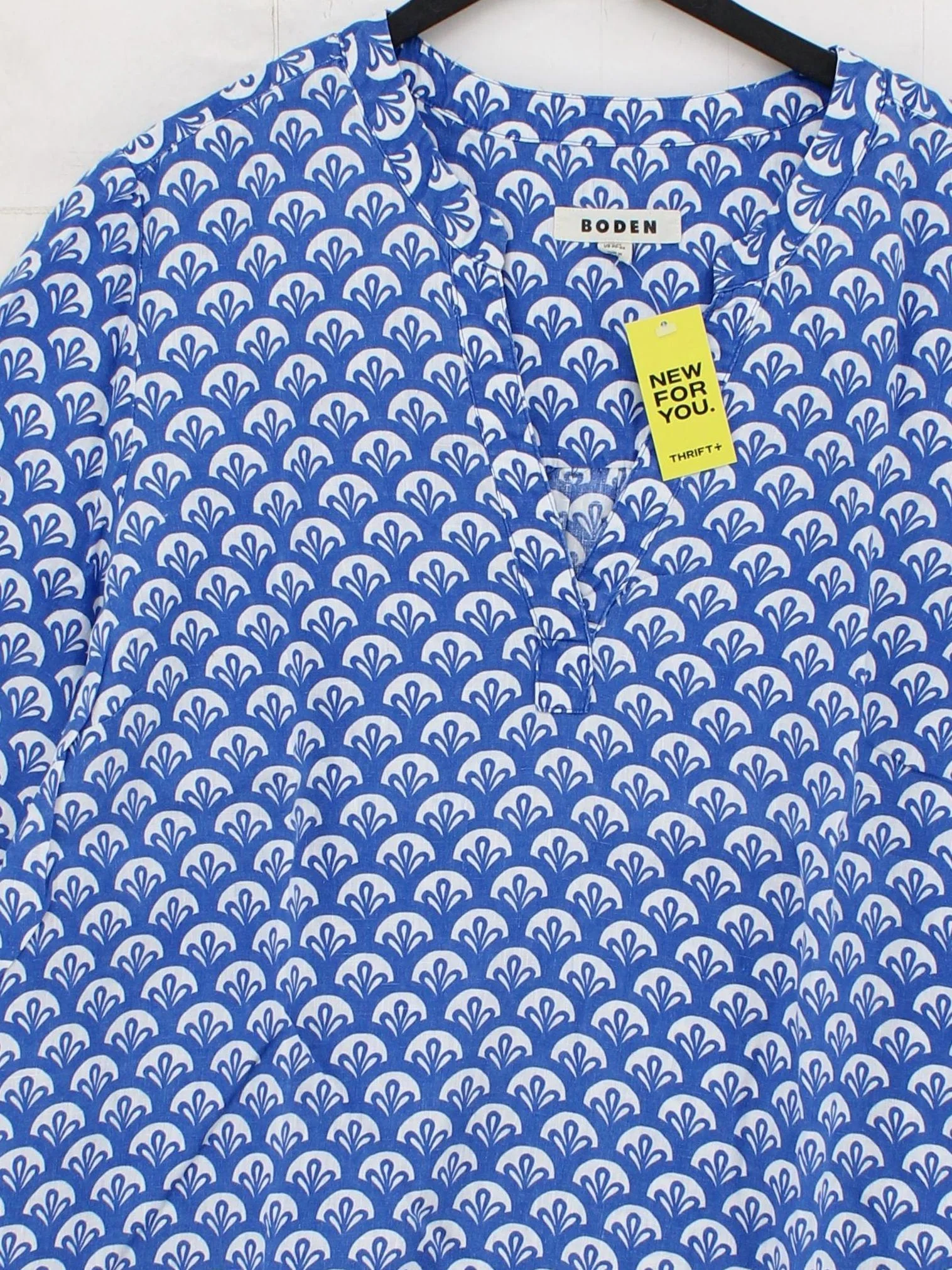 Boden Women's Blouse UK 22 Blue 100% Linen Long Sleeve Round Neck Basic - Image 3