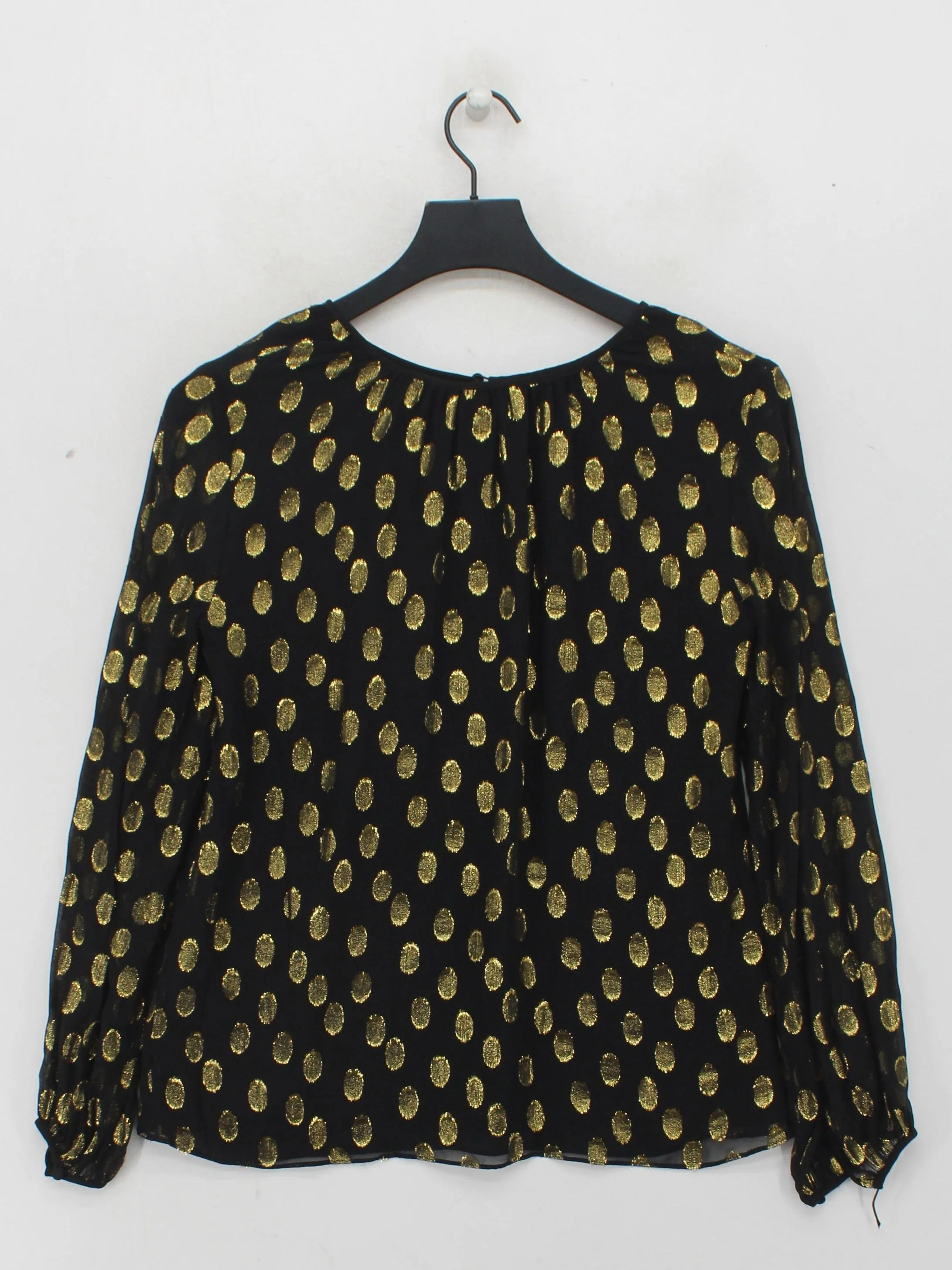 Boden Women's Blouse UK 8 Black Silk with Polyester Long Sleeve Round Neck Basic - Image 2