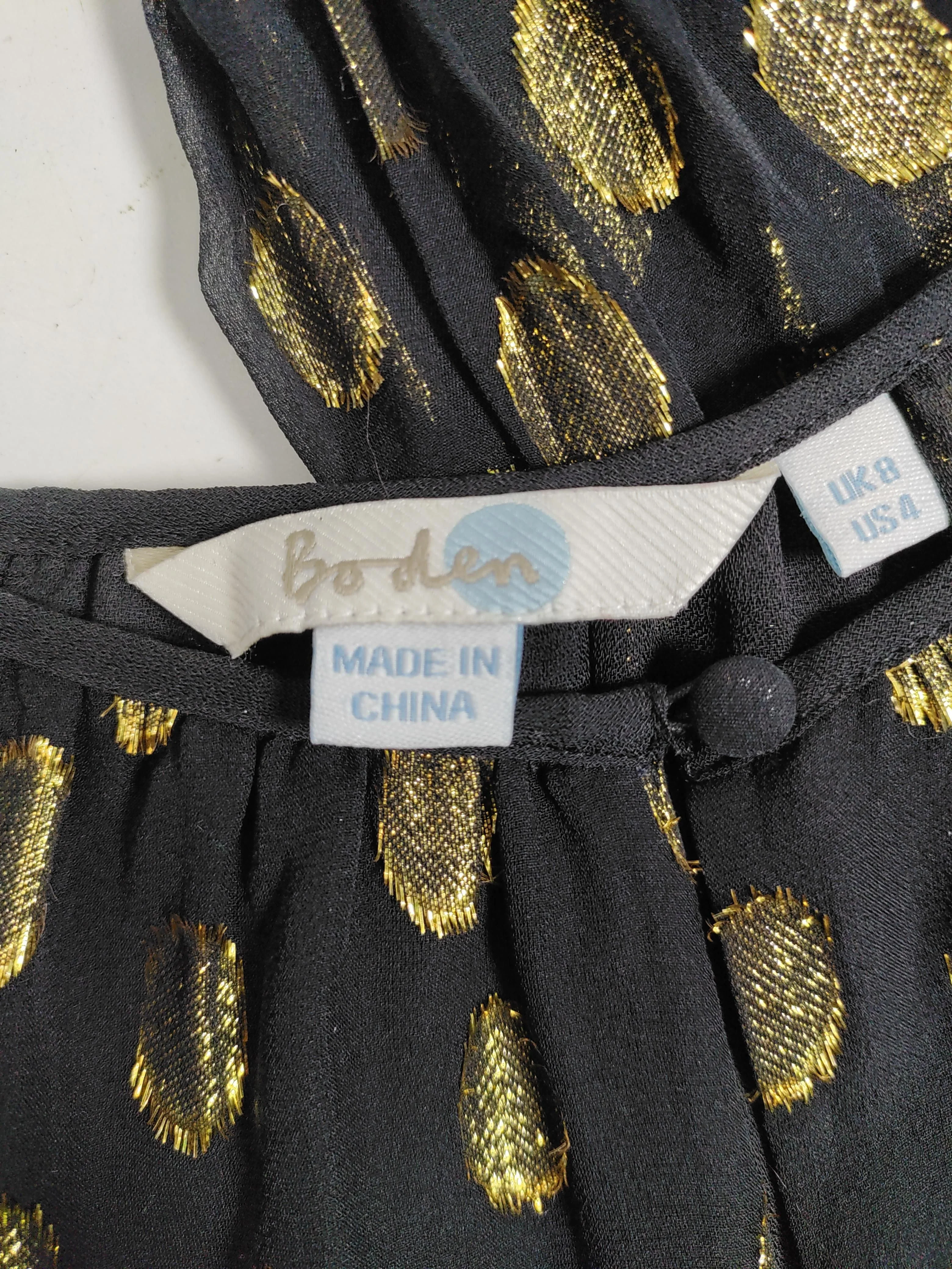 Boden Women's Blouse UK 8 Black Silk with Polyester Long Sleeve Round Neck Basic - Image 6