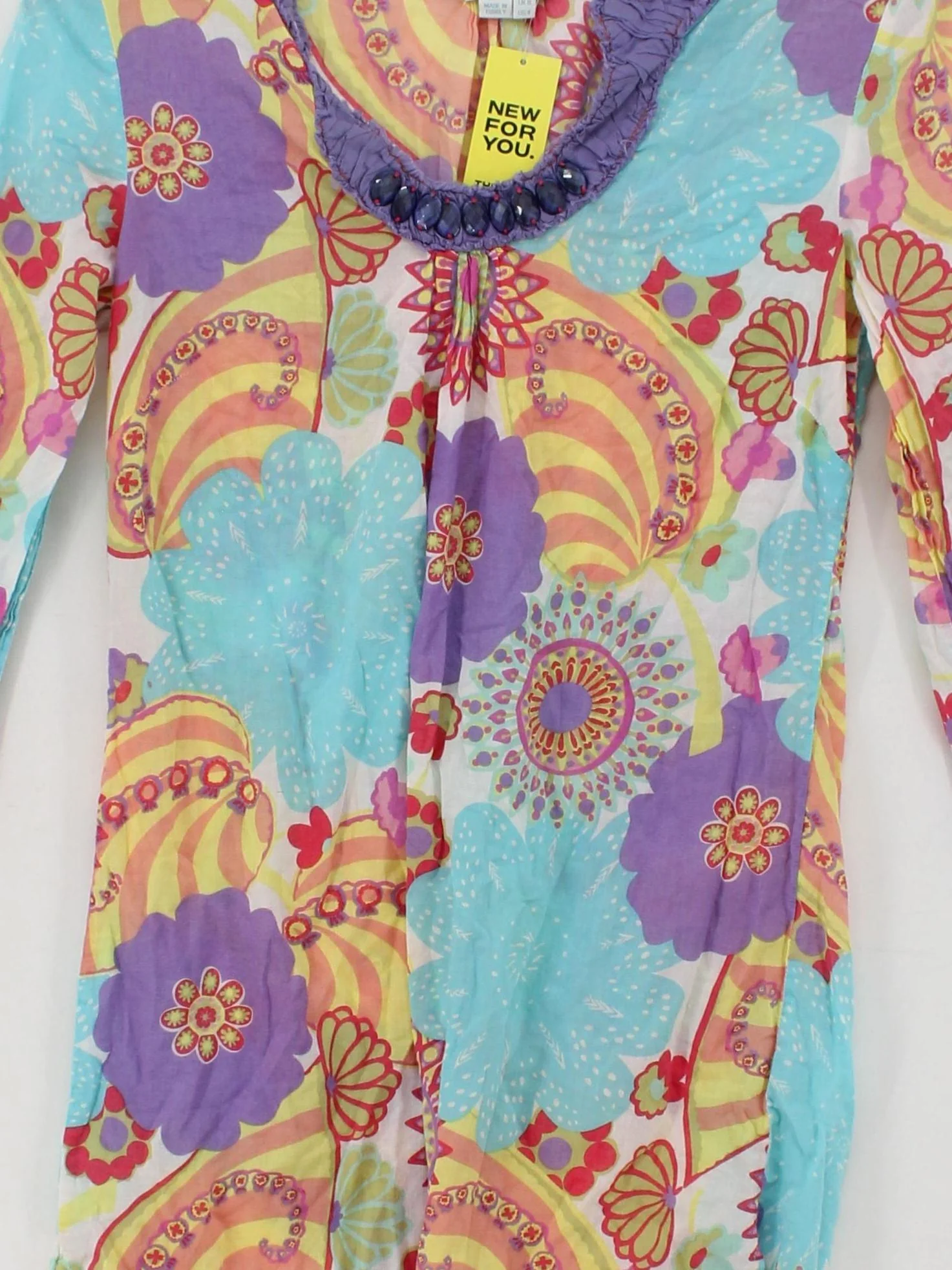 Boden Women's Blouse UK 8 Multi 100% Other 3/4 Sleeve Round Neck Basic - Image 3