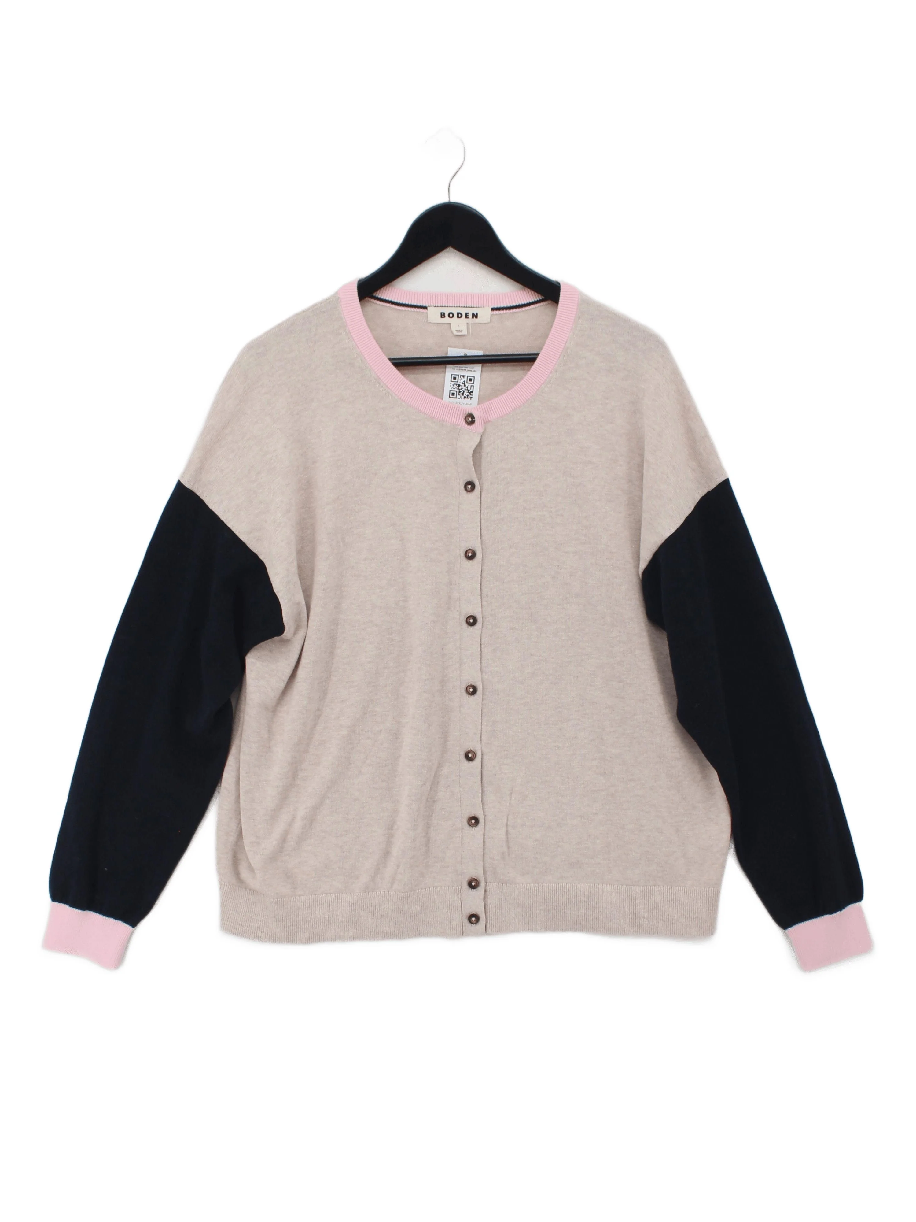 Boden Women's Cardigan L Multi 100% Cotton Round Neck Cardigan