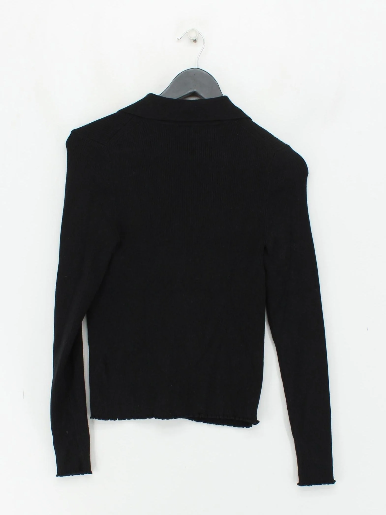 Boden Women's Cardigan M Black Cotton with Polyamide, Elastane Collared Cardigan - Image 2