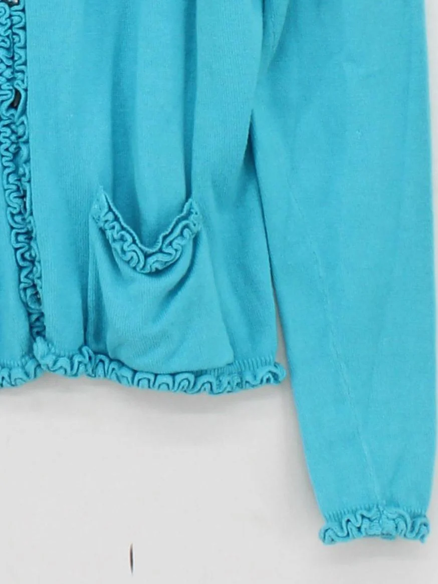 Boden Women's Cardigan M Blue Silk with Cotton Round Neck Cardigan - Image 4