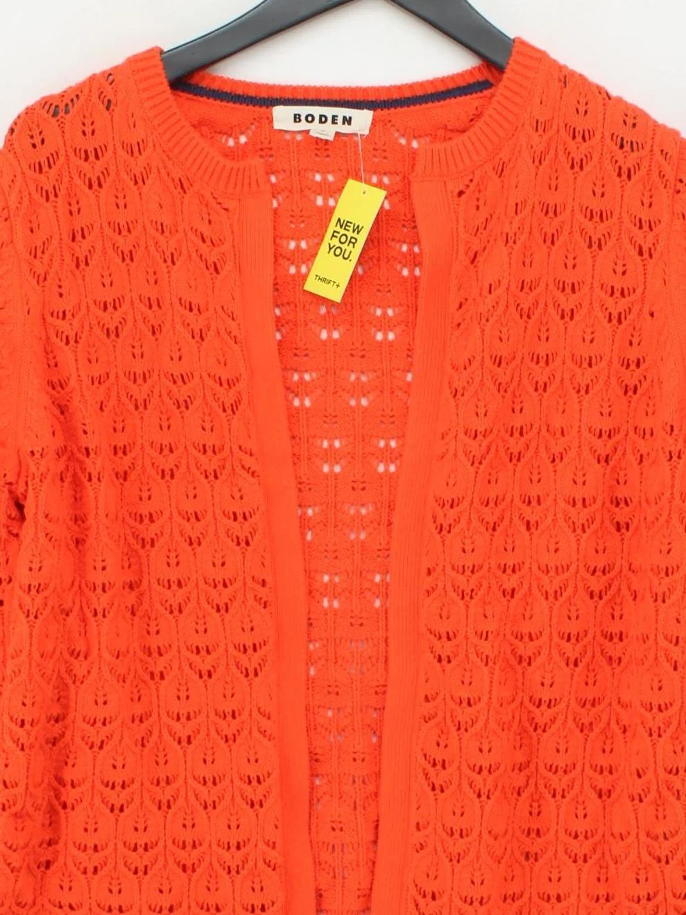 Boden Women's Cardigan M Orange 100% Cotton Round Neck Cardigan - Image 3