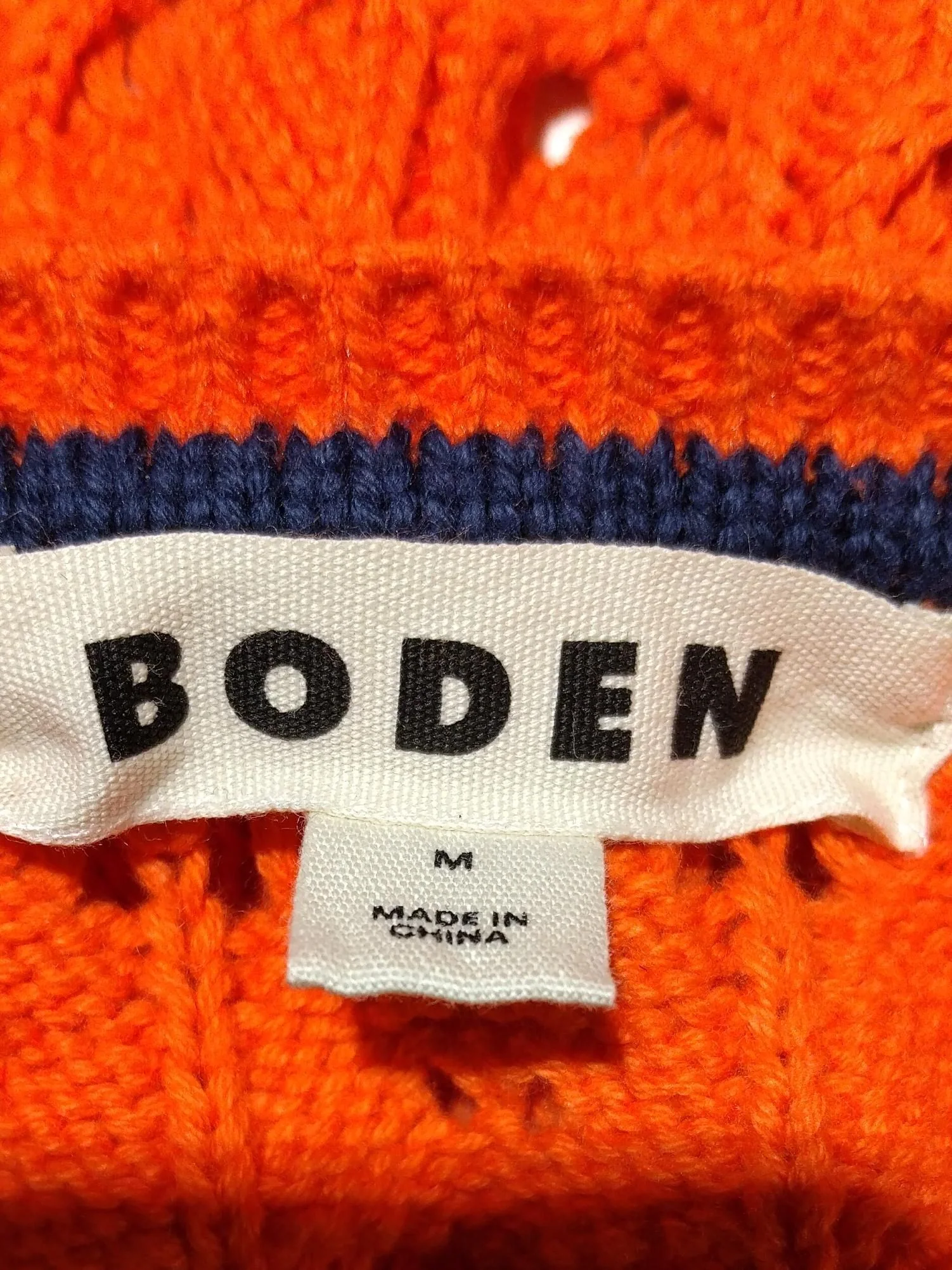 Boden Women's Cardigan M Orange 100% Cotton Round Neck Cardigan - Image 5