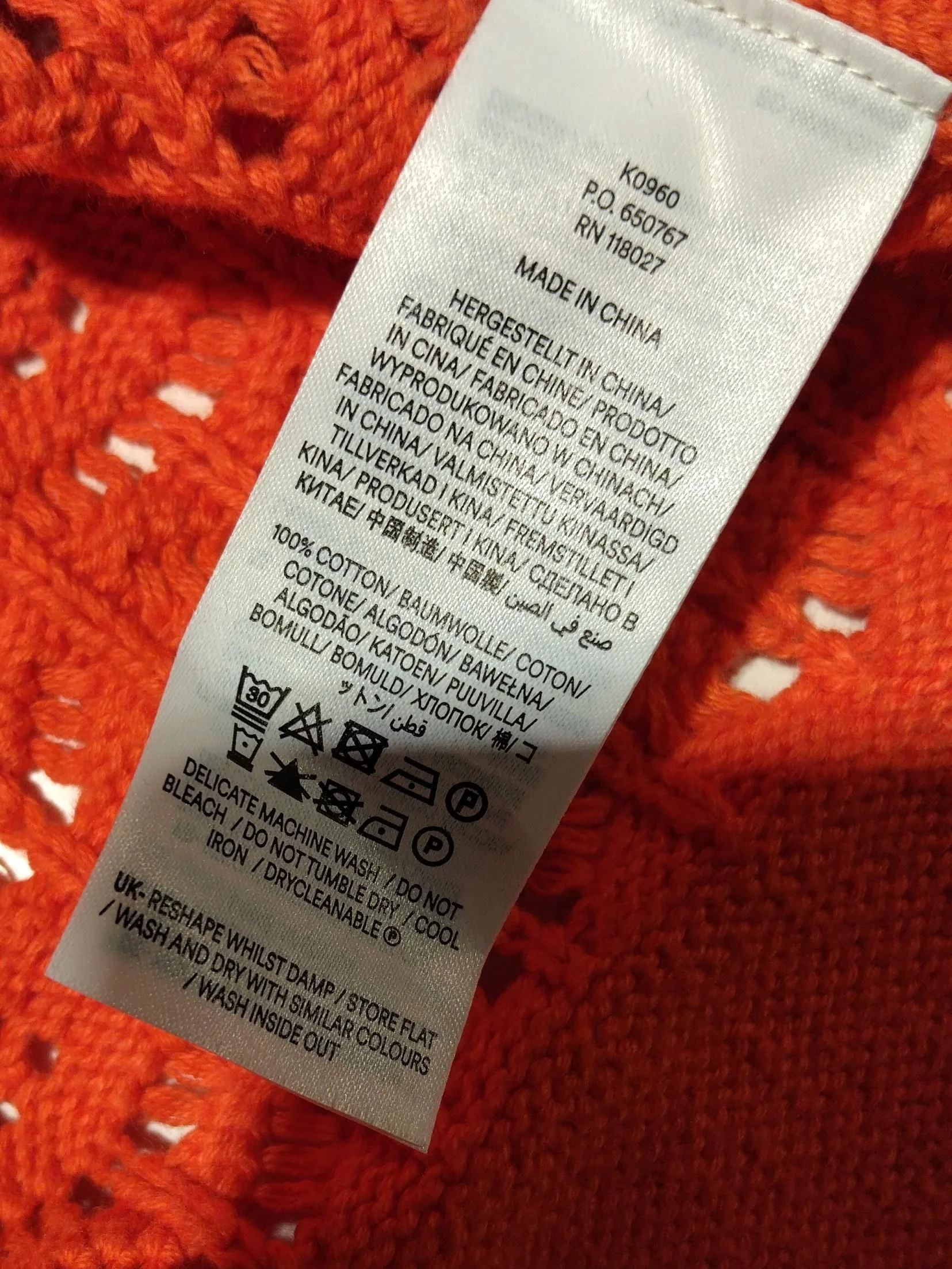 Boden Women's Cardigan M Orange 100% Cotton Round Neck Cardigan - Image 6