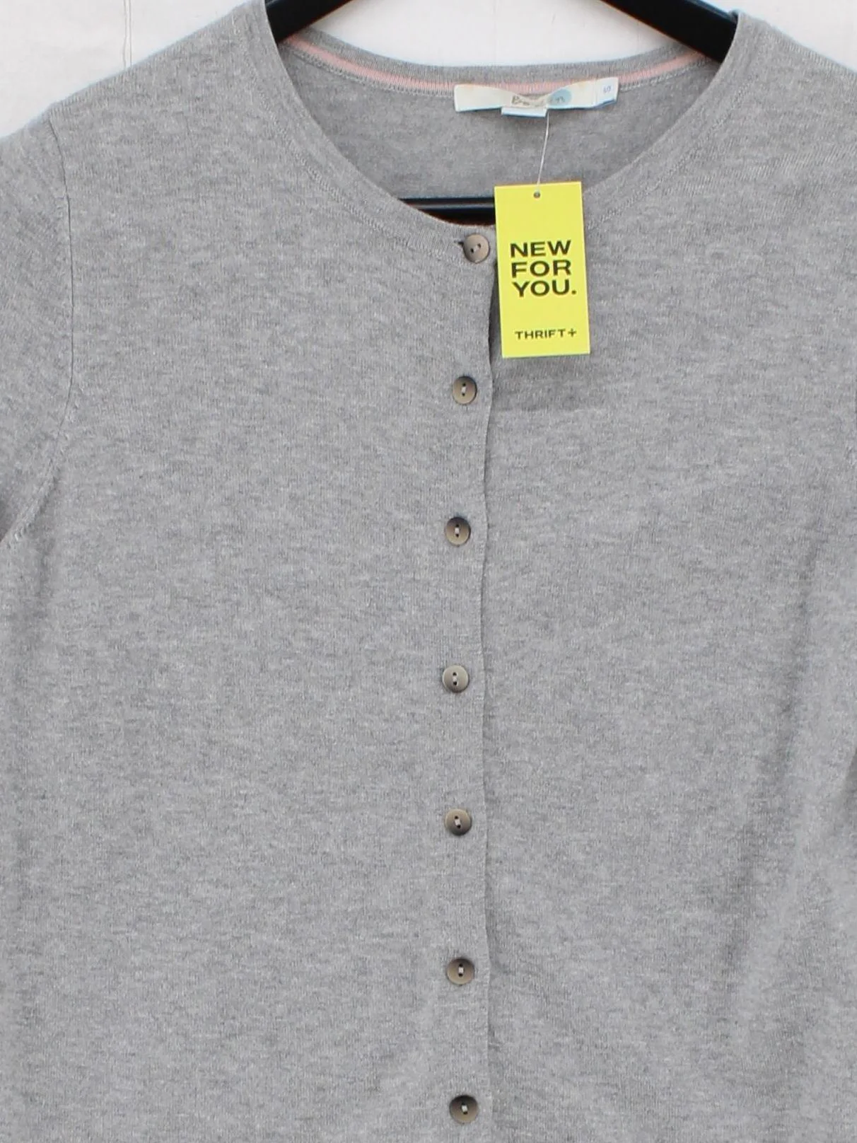 Boden Women's Cardigan S Grey Cotton with Nylon, Elastane Round Neck Cardigan - Image 3