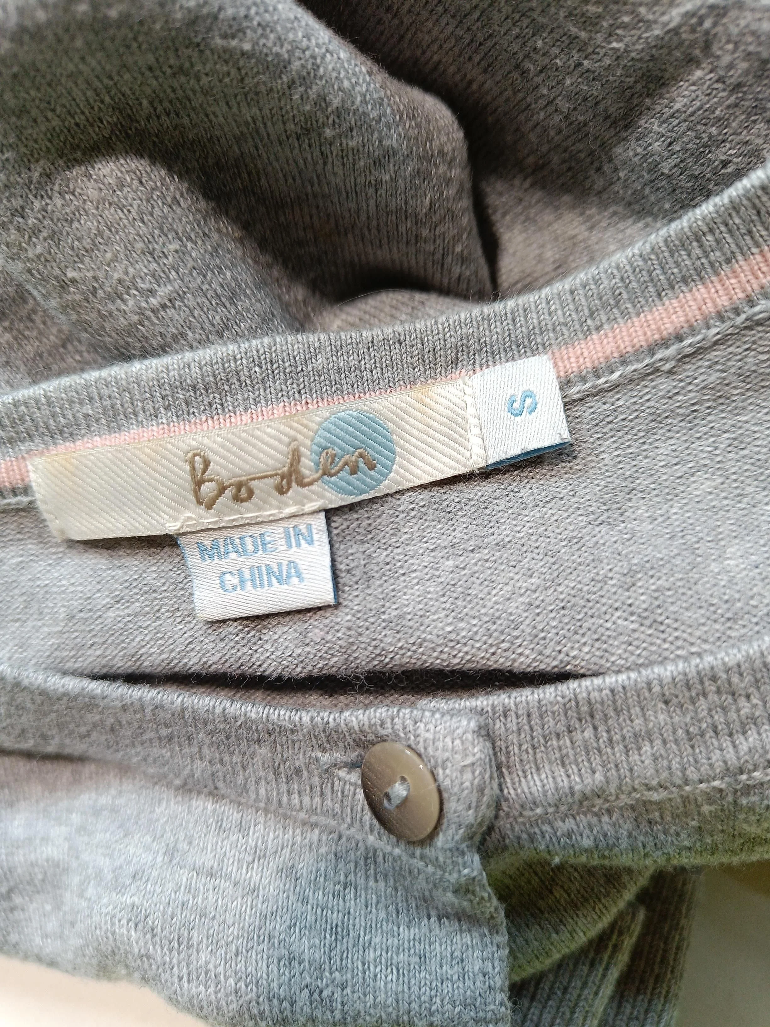 Boden Women's Cardigan S Grey Cotton with Nylon, Elastane Round Neck Cardigan - Image 5