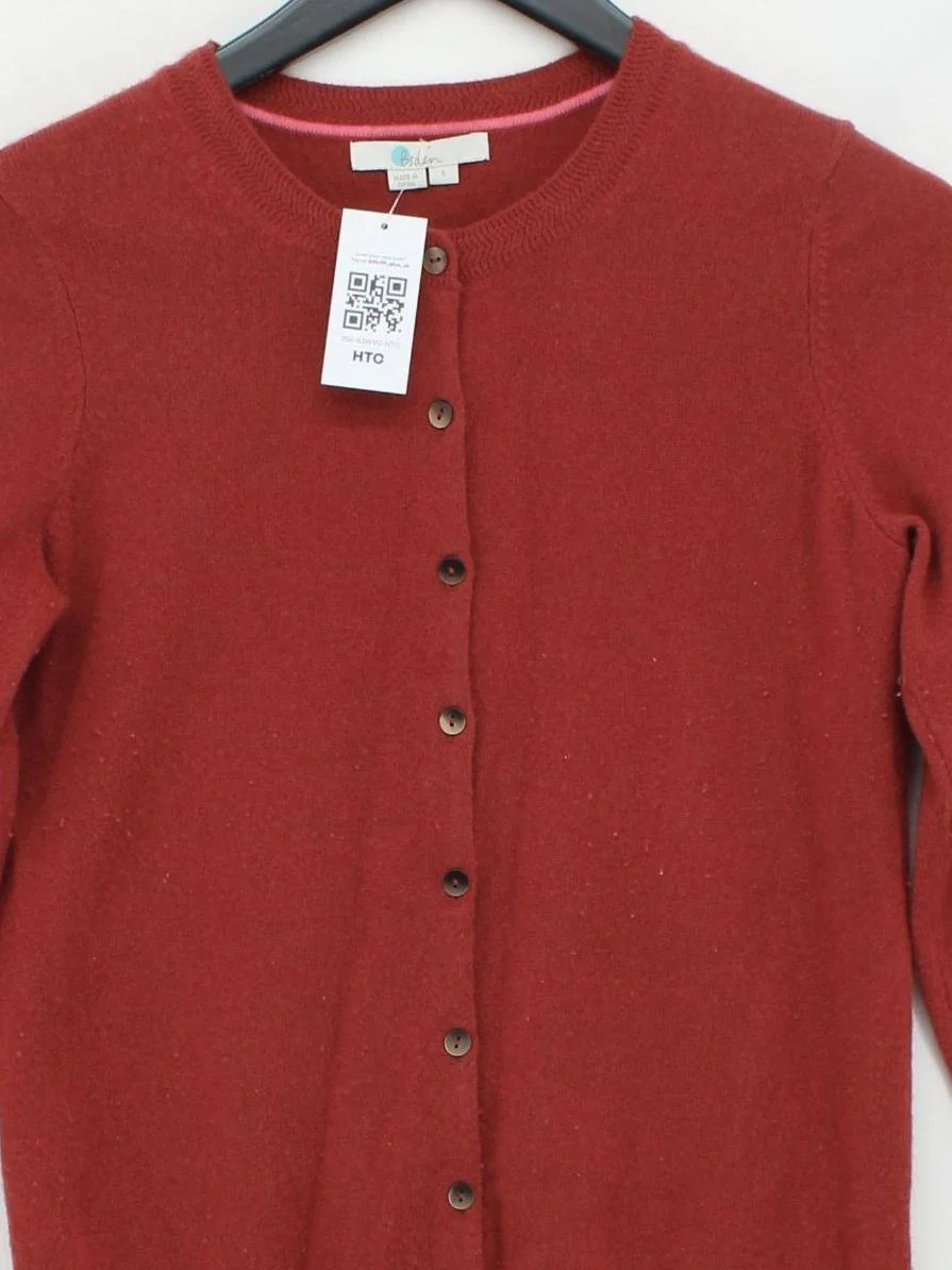 Boden Women's Cardigan S Red 100% Cashmere Round Neck Cardigan - Image 3