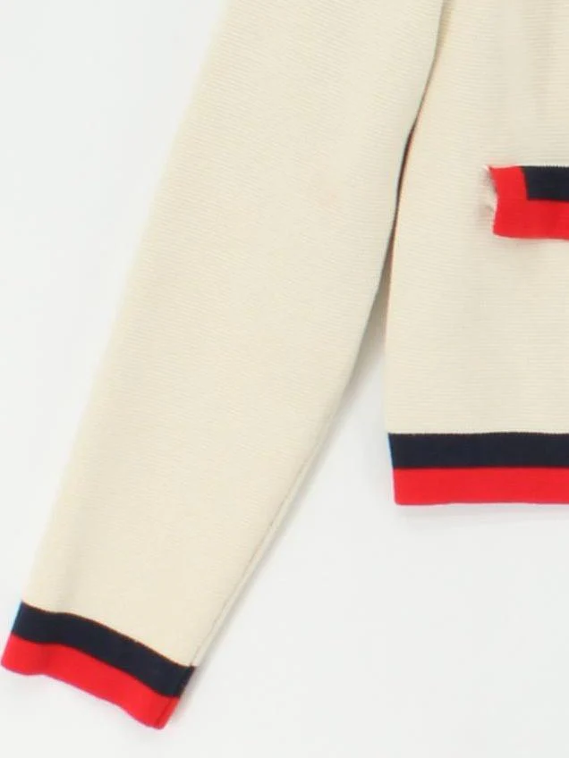 Boden Women's Cardigan UK 10 Cream 100% Cotton Collared Cardigan - Image 4