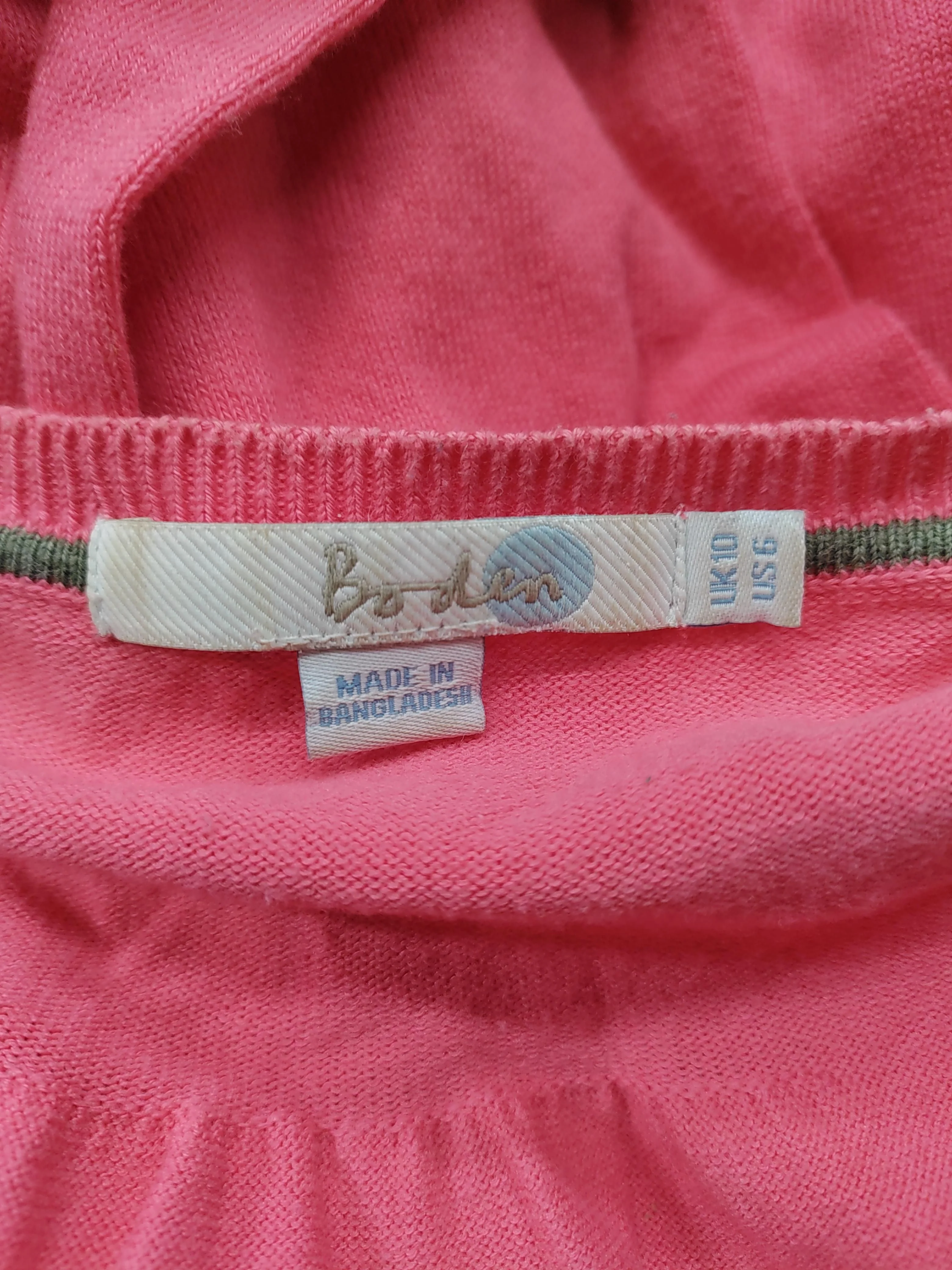 Boden Women's Cardigan UK 10 Red Cotton with Nylon, Elastane Round Neck Cardigan - Image 5
