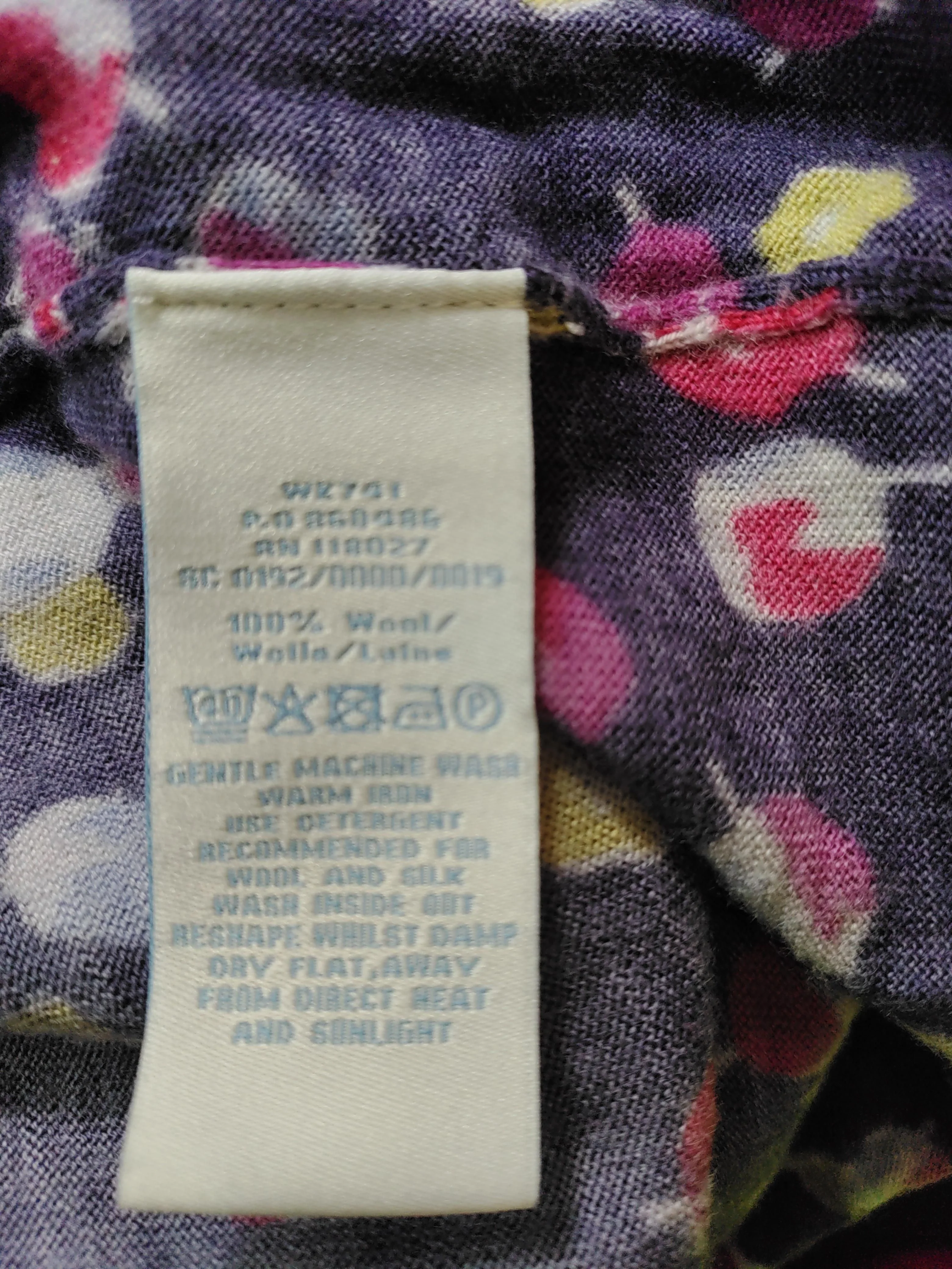 Boden Women's Cardigan UK 12 Blue Floral 100% Wool V-Neck Cardigan - Image 6