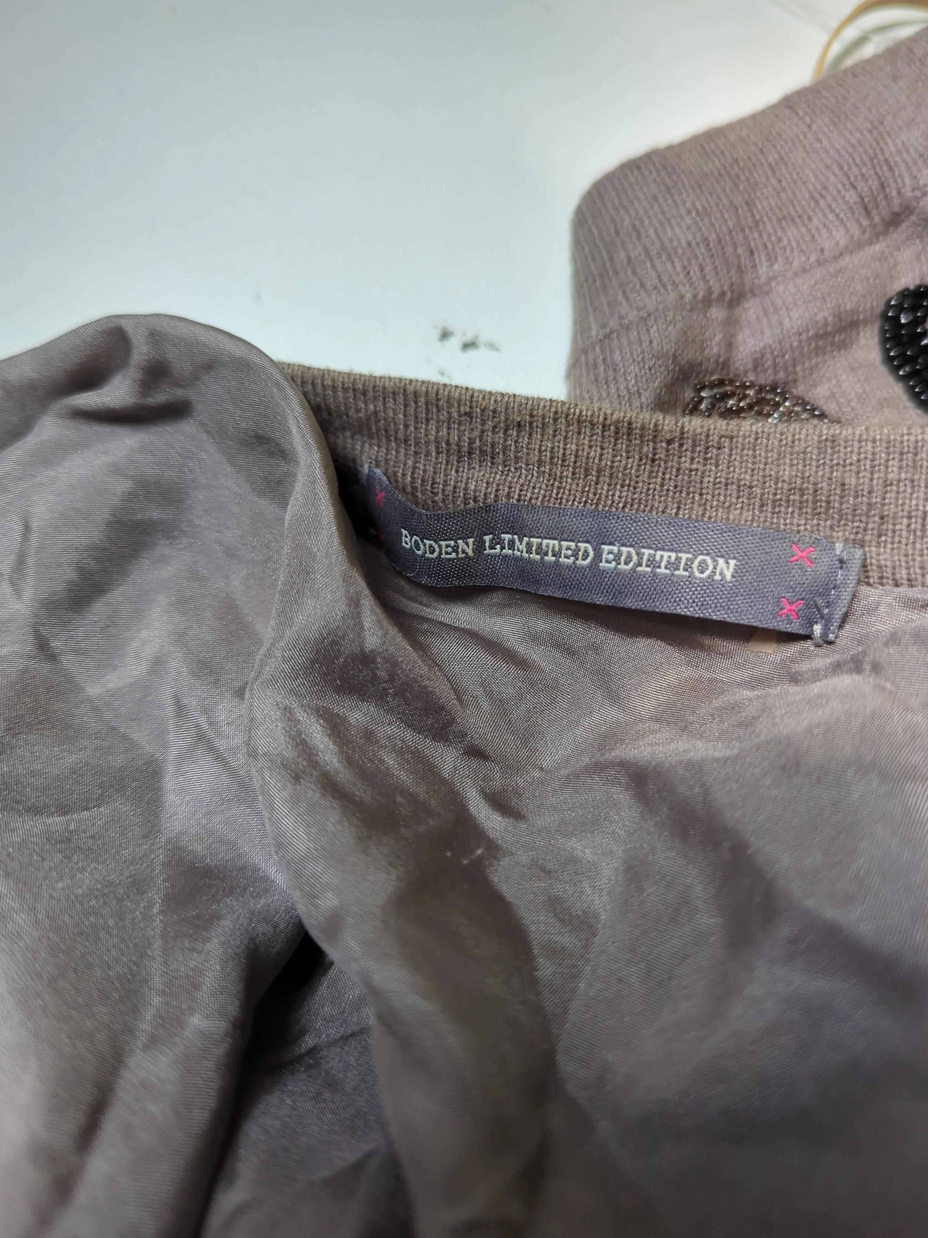 Boden Women's Cardigan UK 18 Brown Cotton with Silk Cardigan - Image 5