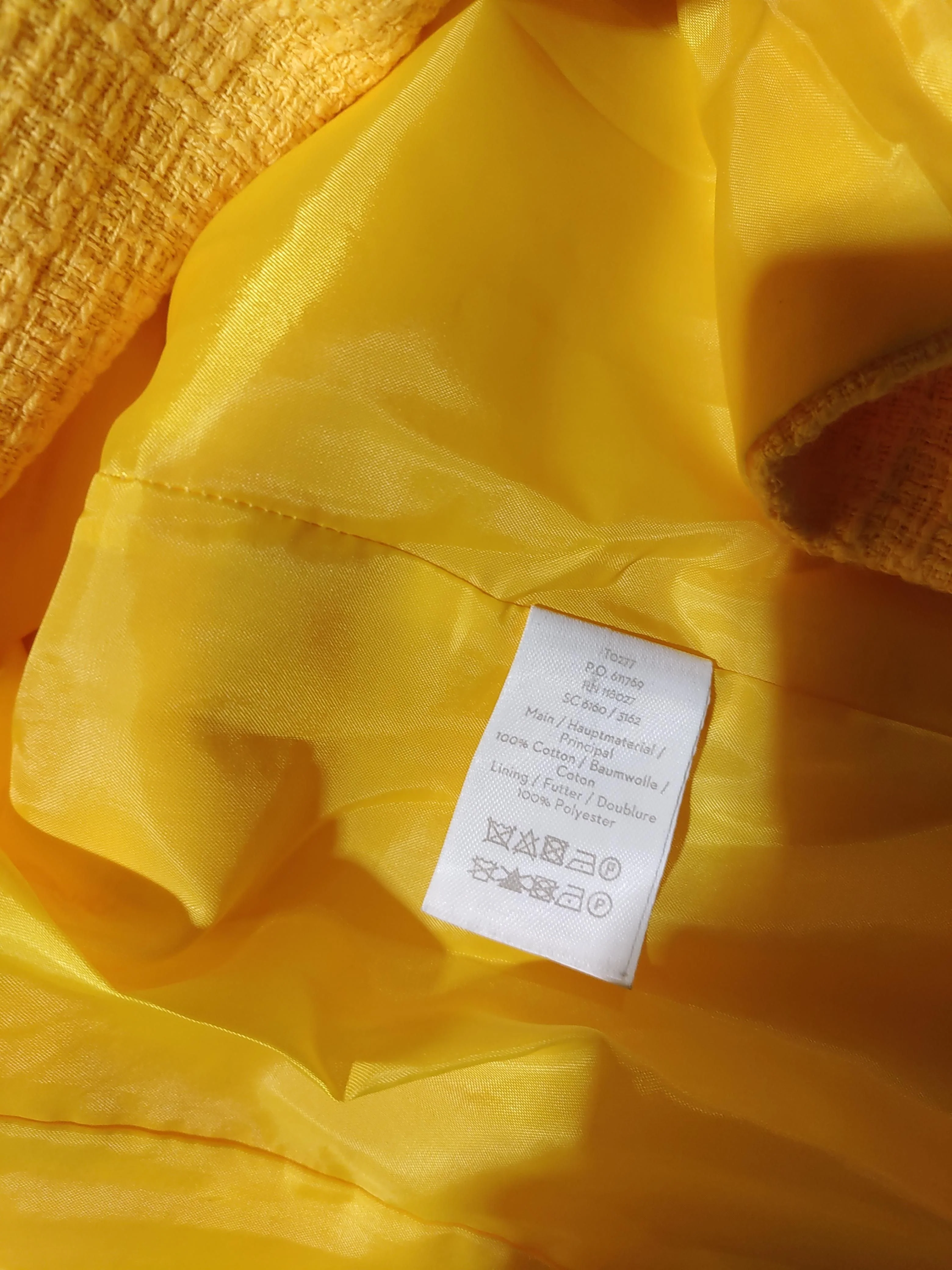 Boden Women's Coat UK 10 Yellow Cotton with Polyester Overcoat - Image 6