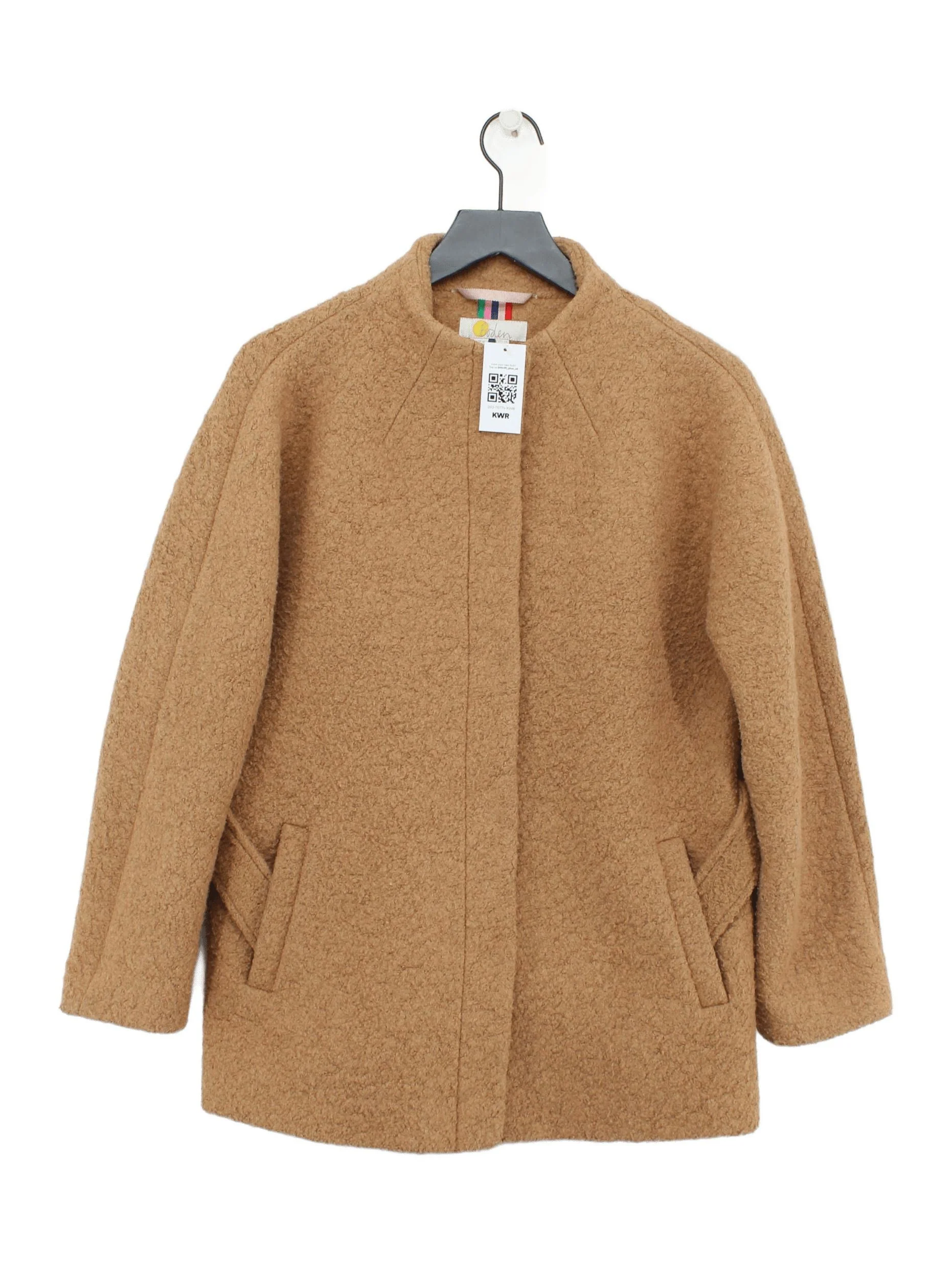 Boden Women's Coat UK 14 Tan Wool with Polyester, Elastane Overcoat