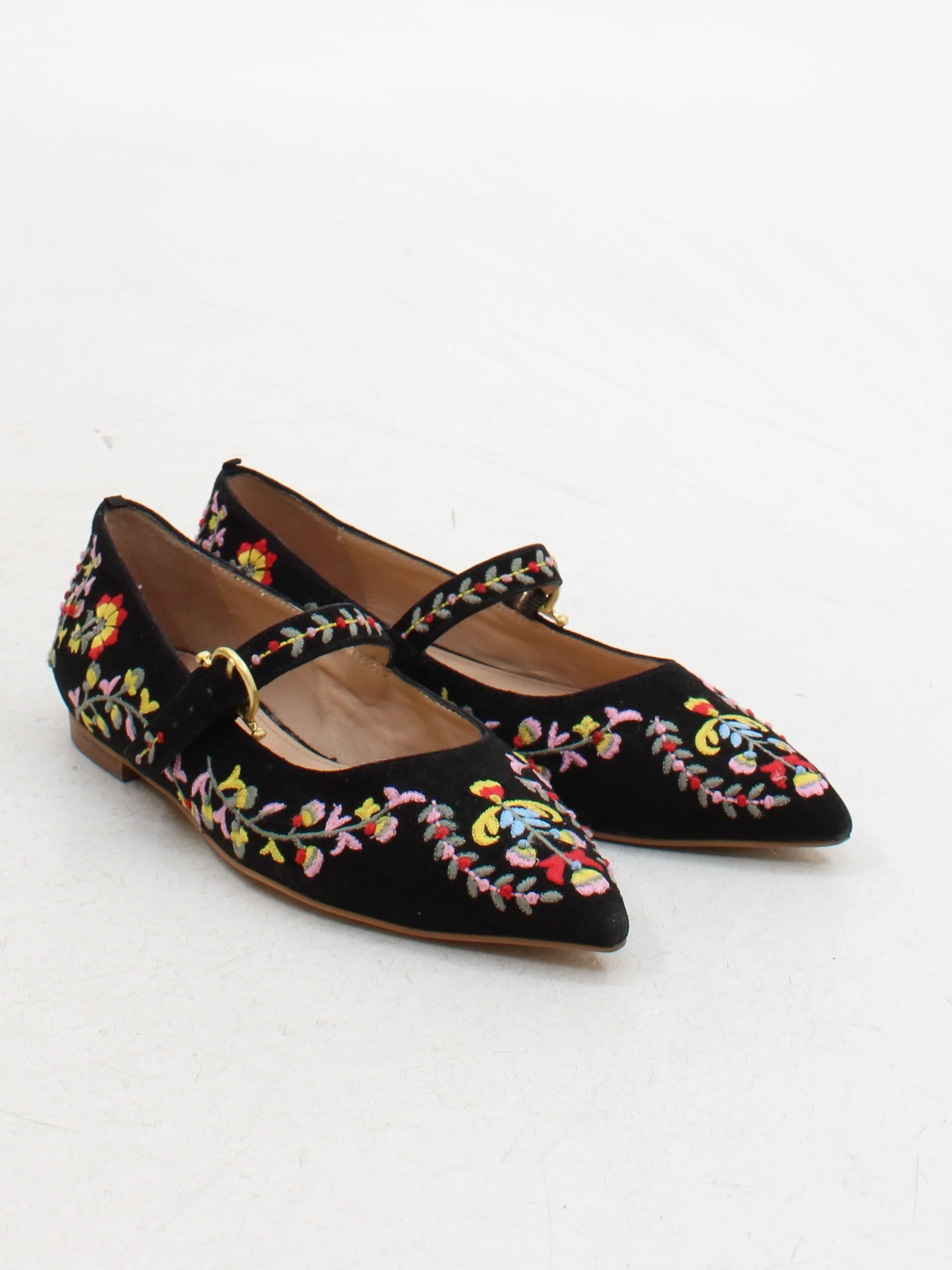 Boden Women's Flat Shoes UK 5 Multi Floral 100% Suede Mary Jane - Image 4