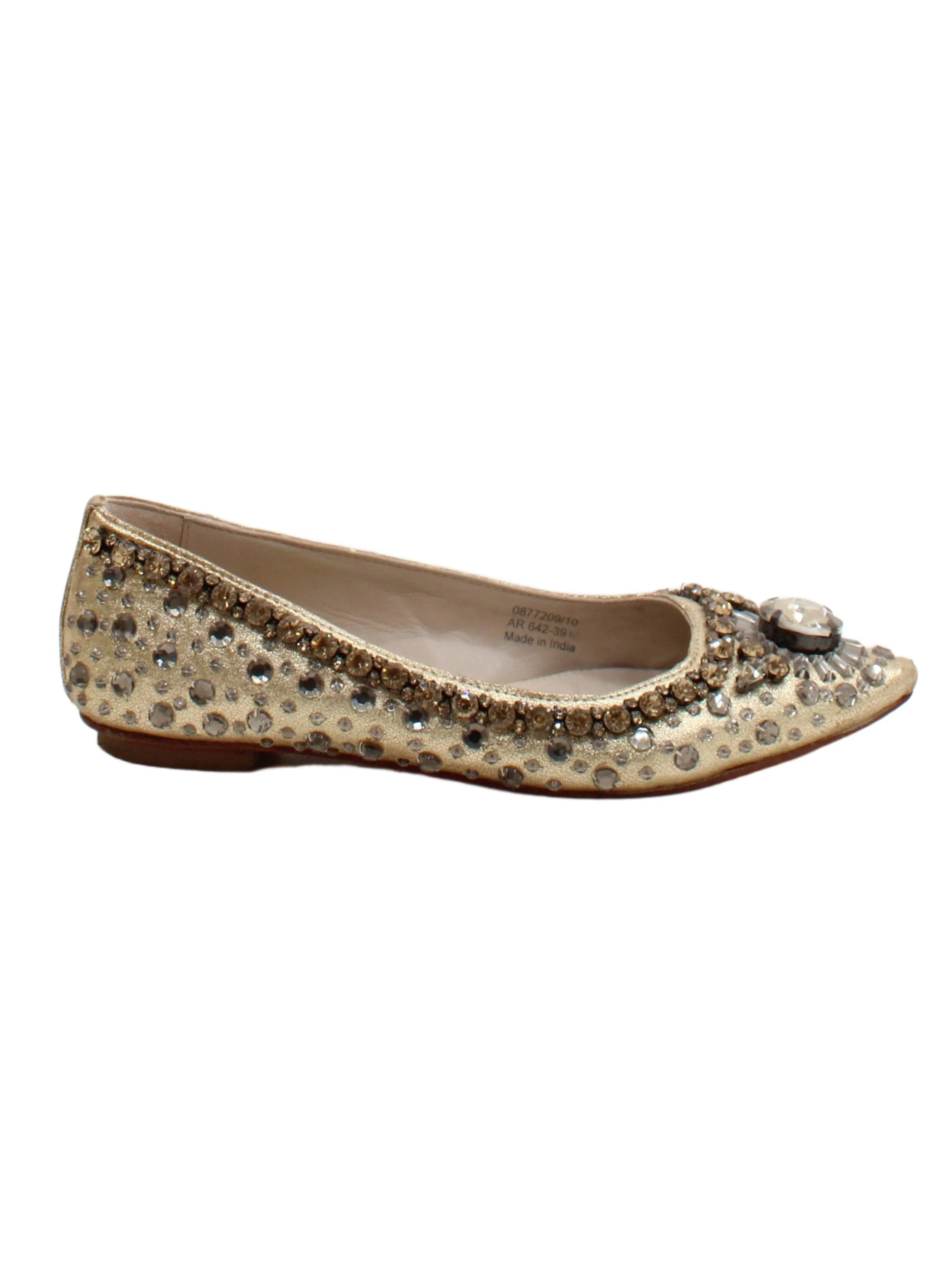 Boden Women's Flat Shoes UK 6 Gold 100% Leather Ballet