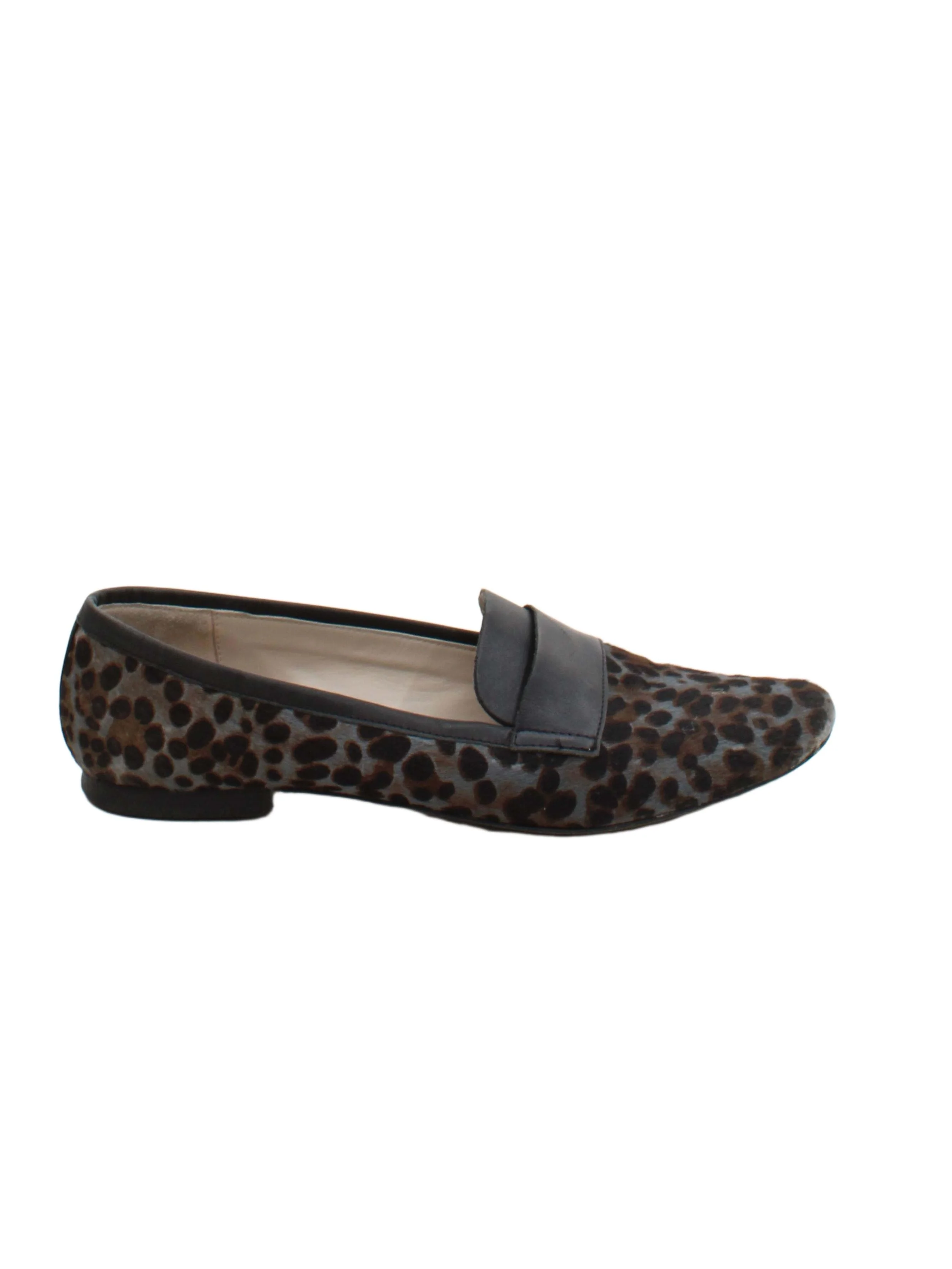 Boden Women's Flat Shoes UK 7 Multi Animal Print Animal Fur with Leather Loafer