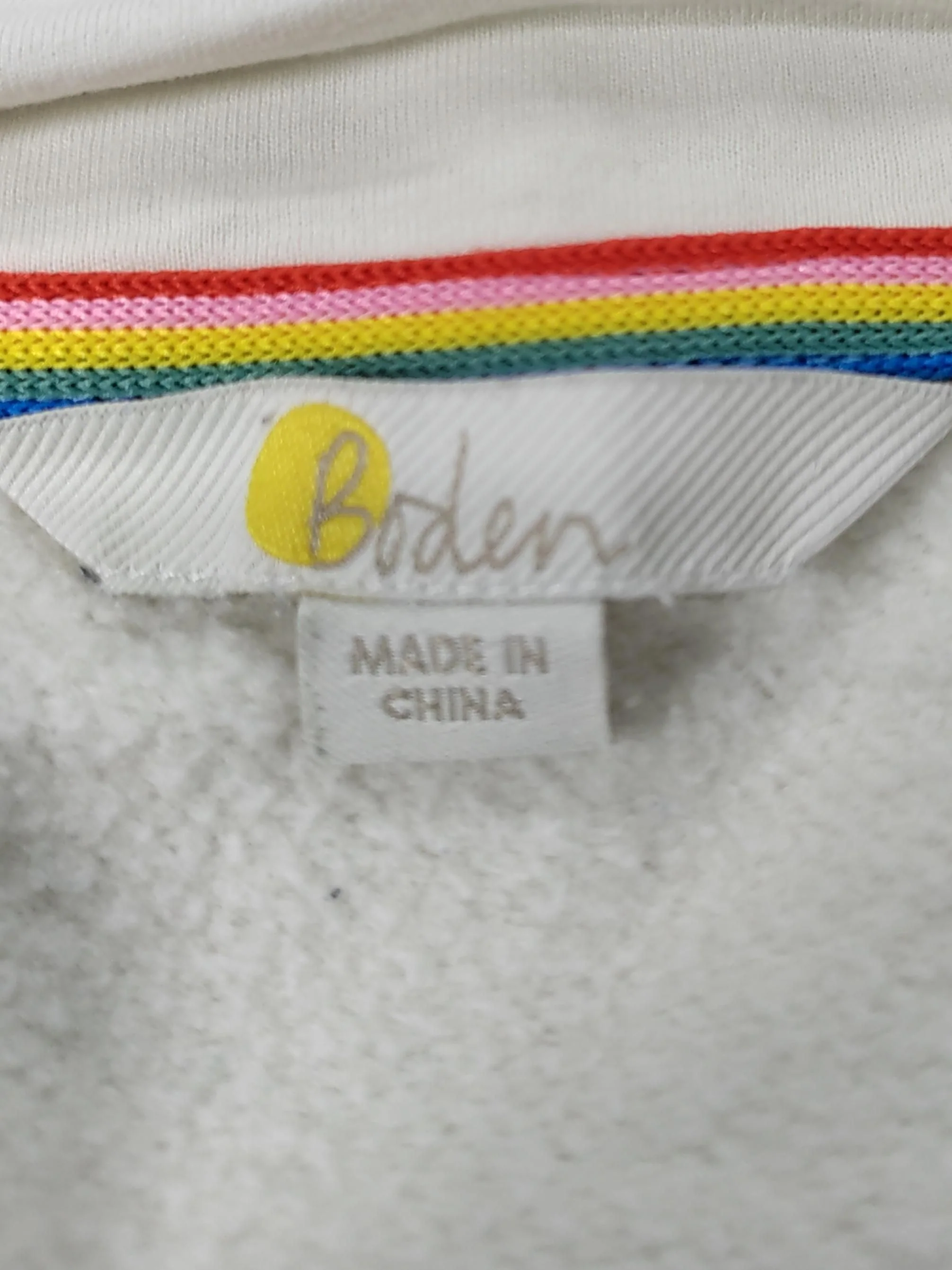 Boden Women's Hoodie UK 12 White Striped Cotton with Polyester Pullover - Image 7