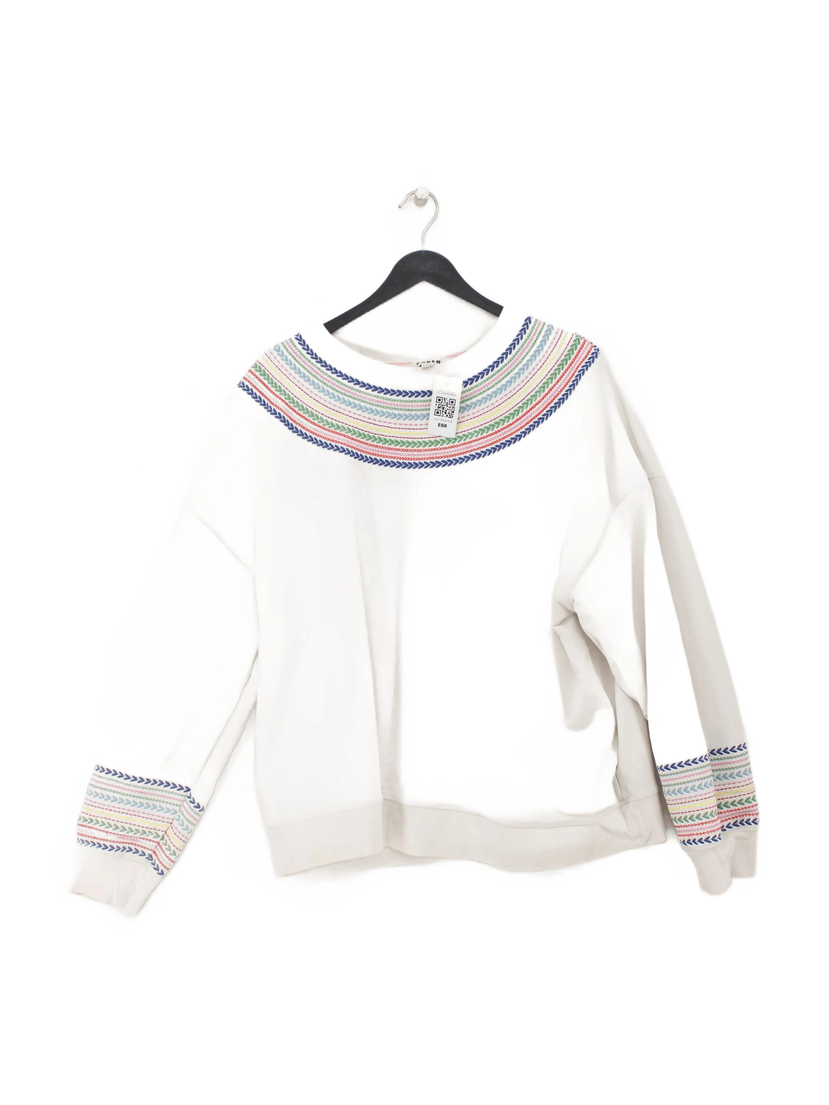 Boden Women's Hoodie XL White Cotton with Elastane, Polyester Pullover