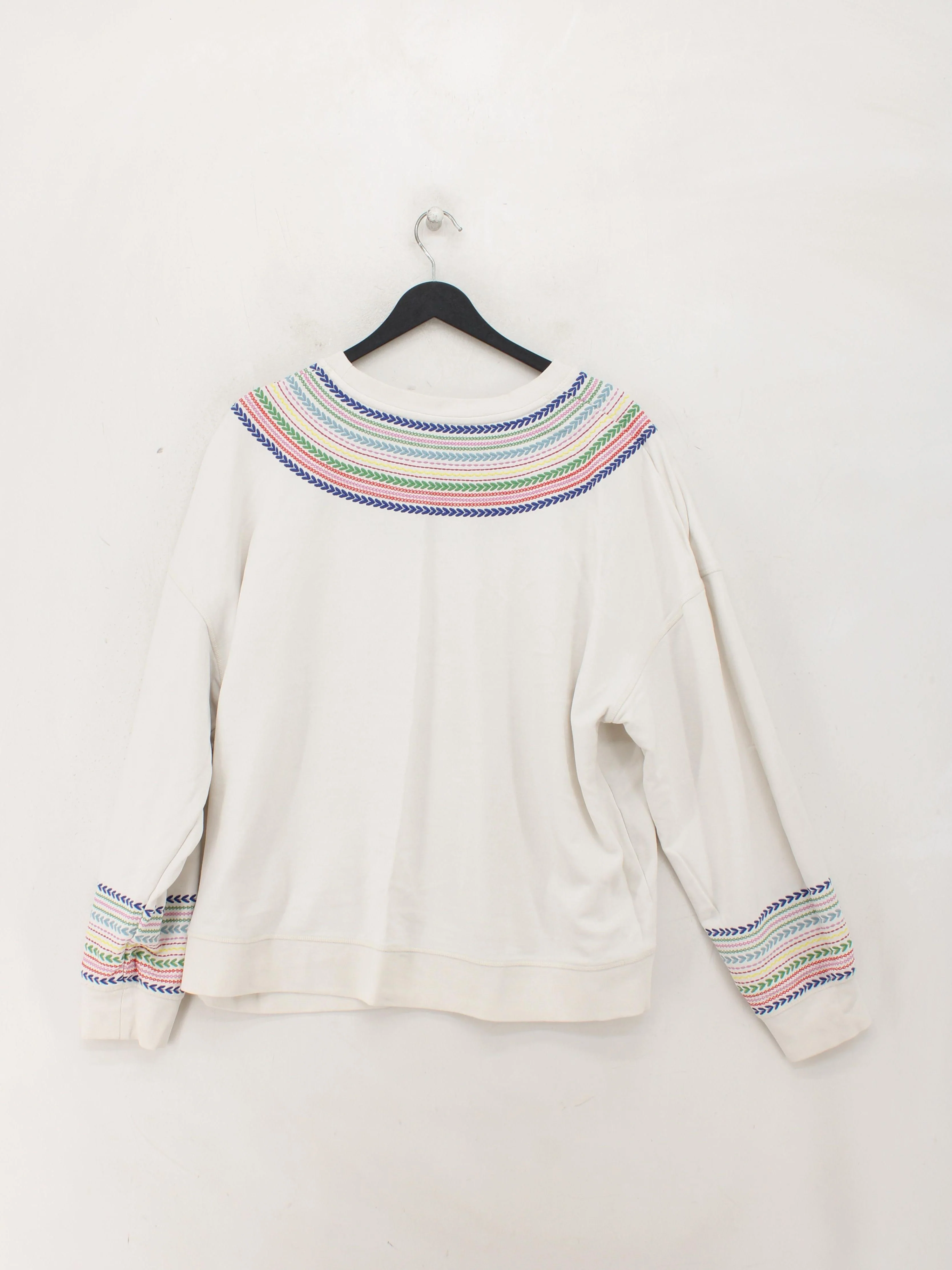Boden Women's Hoodie XL White Cotton with Elastane, Polyester Pullover - Image 2