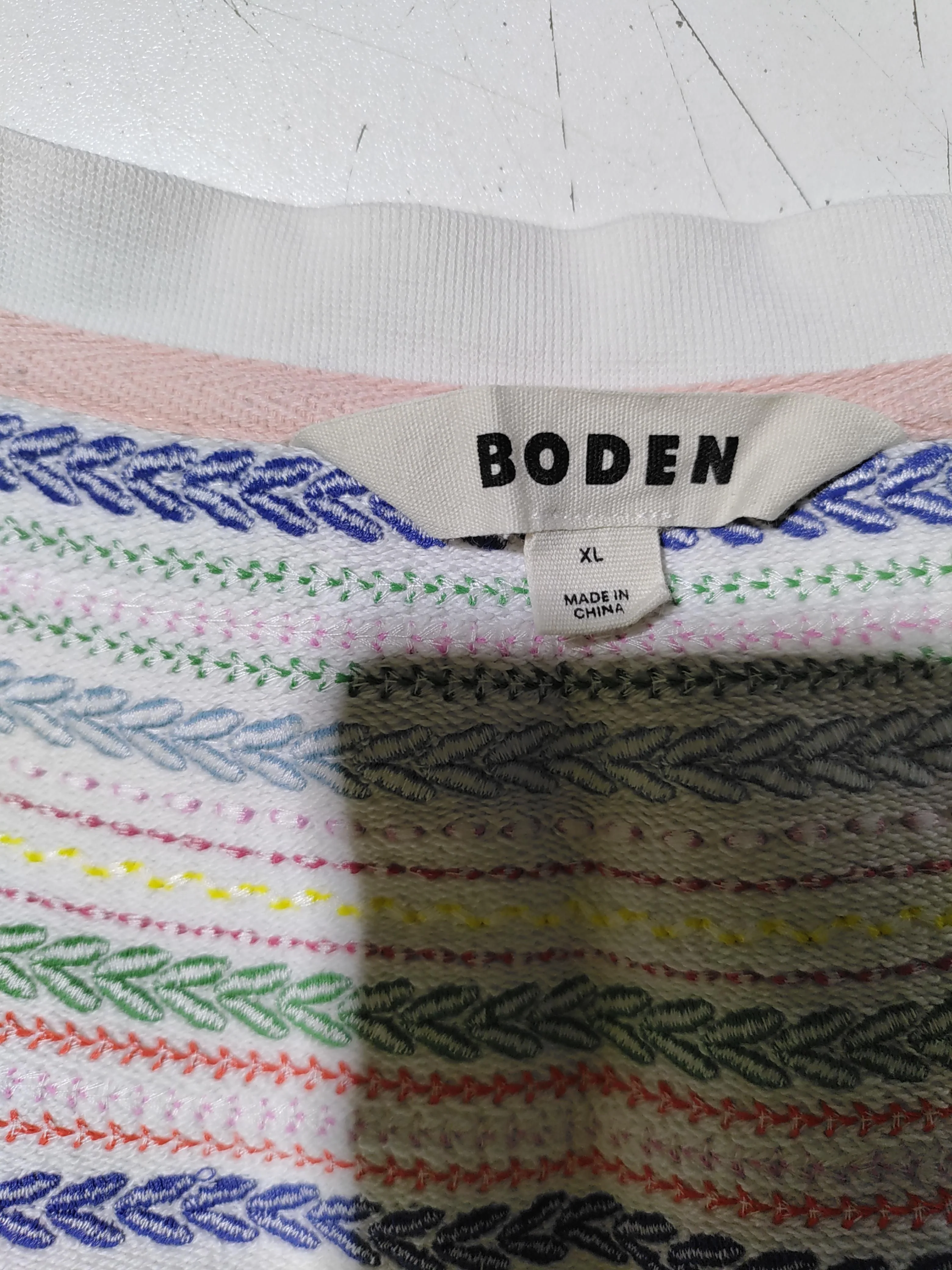Boden Women's Hoodie XL White Cotton with Elastane, Polyester Pullover - Image 5