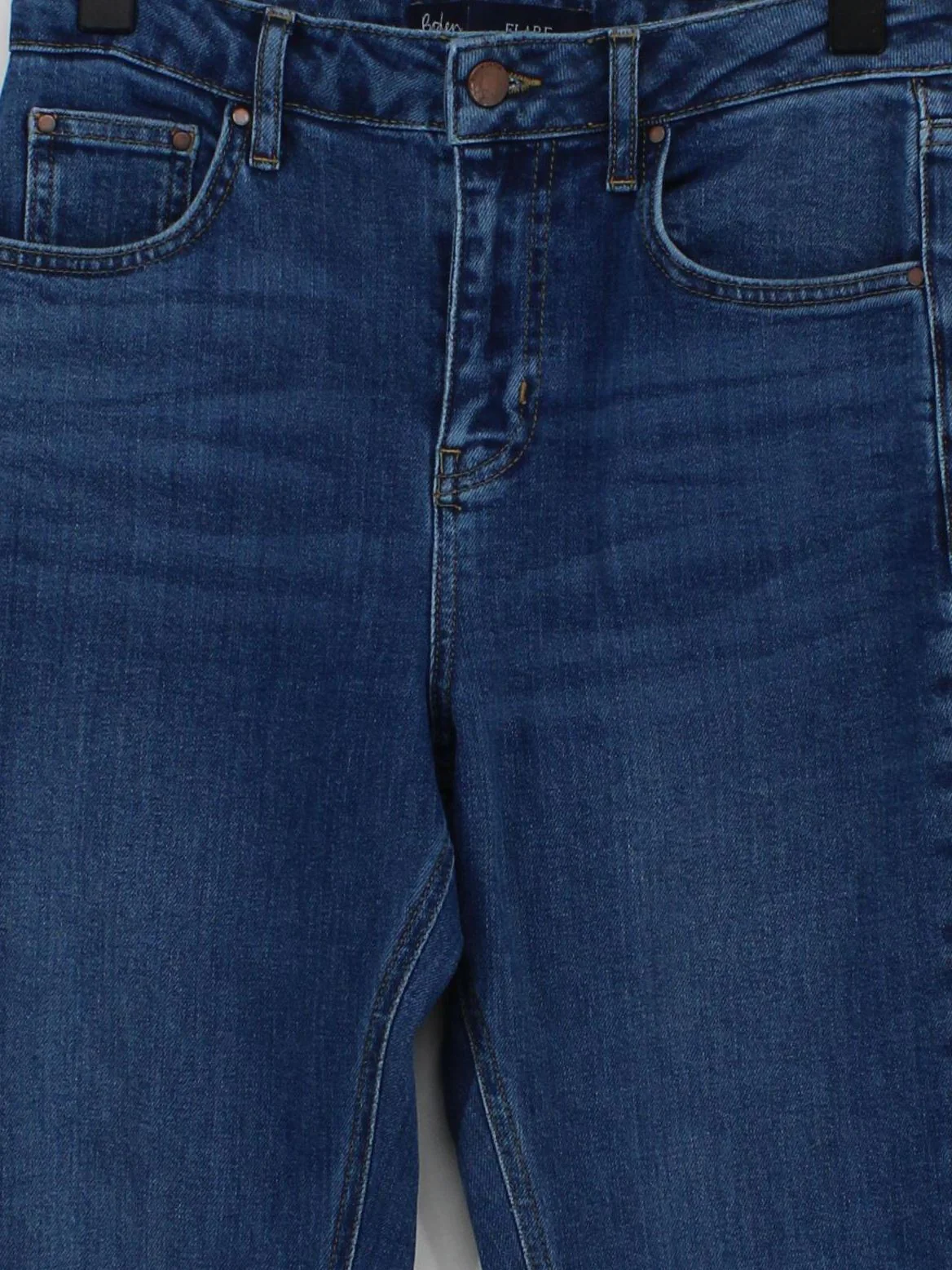 Boden Women's Jeans UK 10 Blue Cotton with Polyester, Elastane Flared - Image 3
